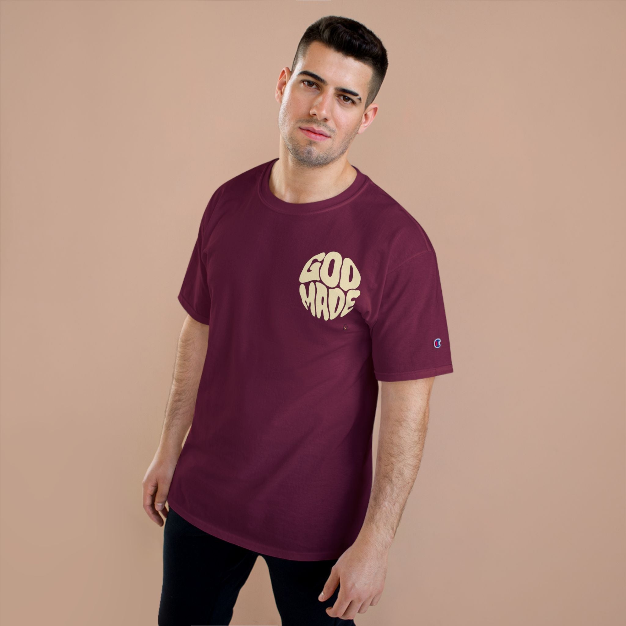 God Made Champion T-Shirt, Casual Wear, Gift for Believers, Inspirational Tee, Everyday Comfort