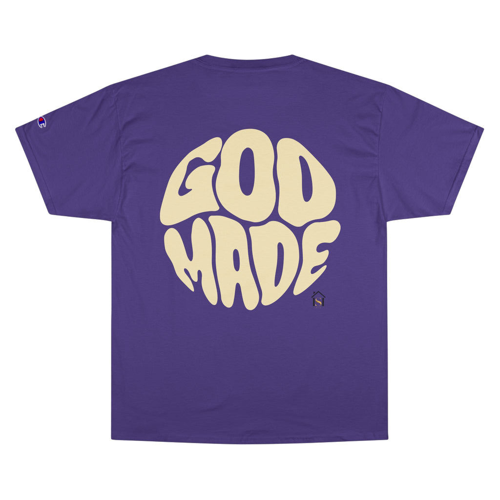 God Made Champion T-Shirt, Casual Wear, Gift for Believers, Inspirational Tee, Everyday Comfort