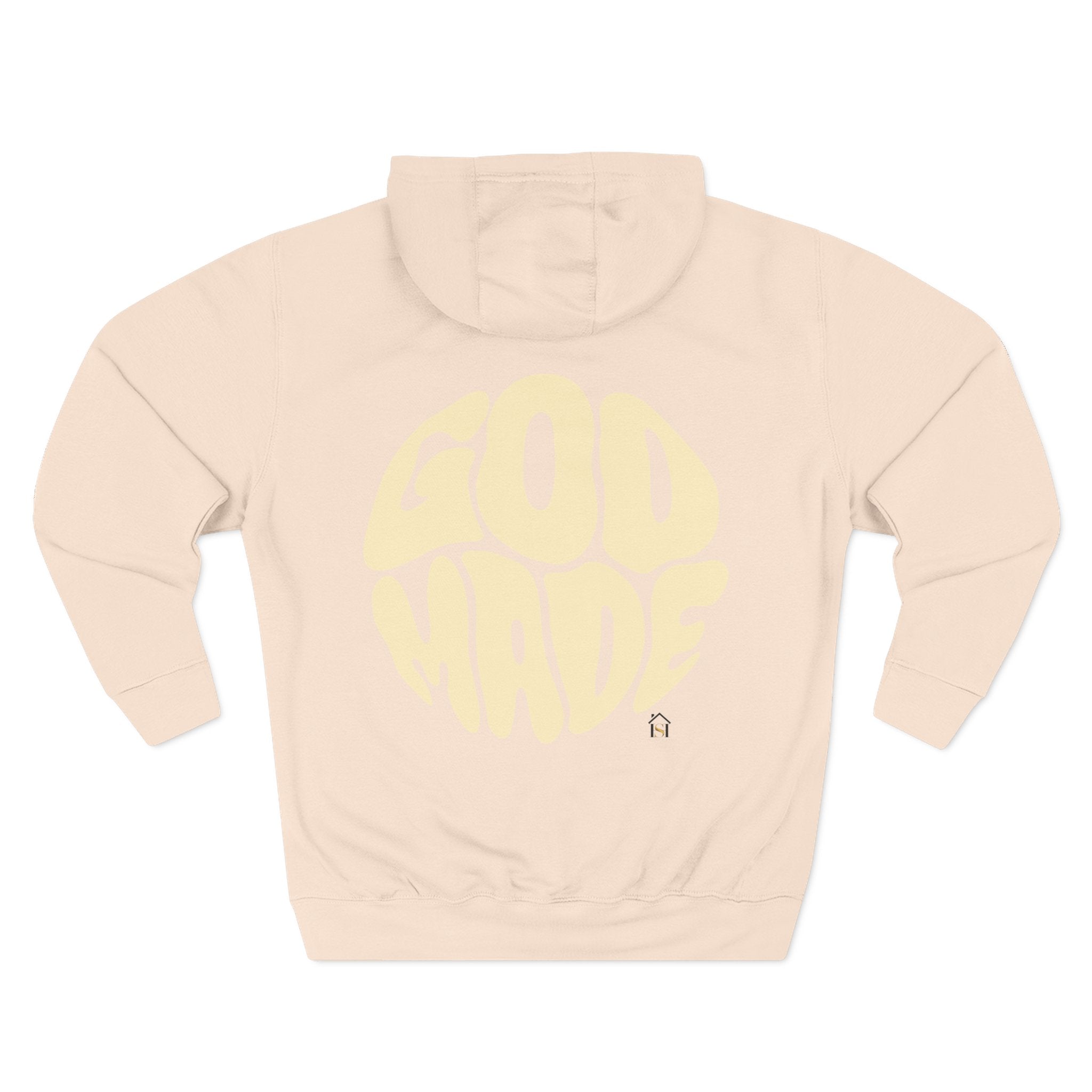 God Made Hoodie — Red Retro Bubble Logo Fleece Pullover