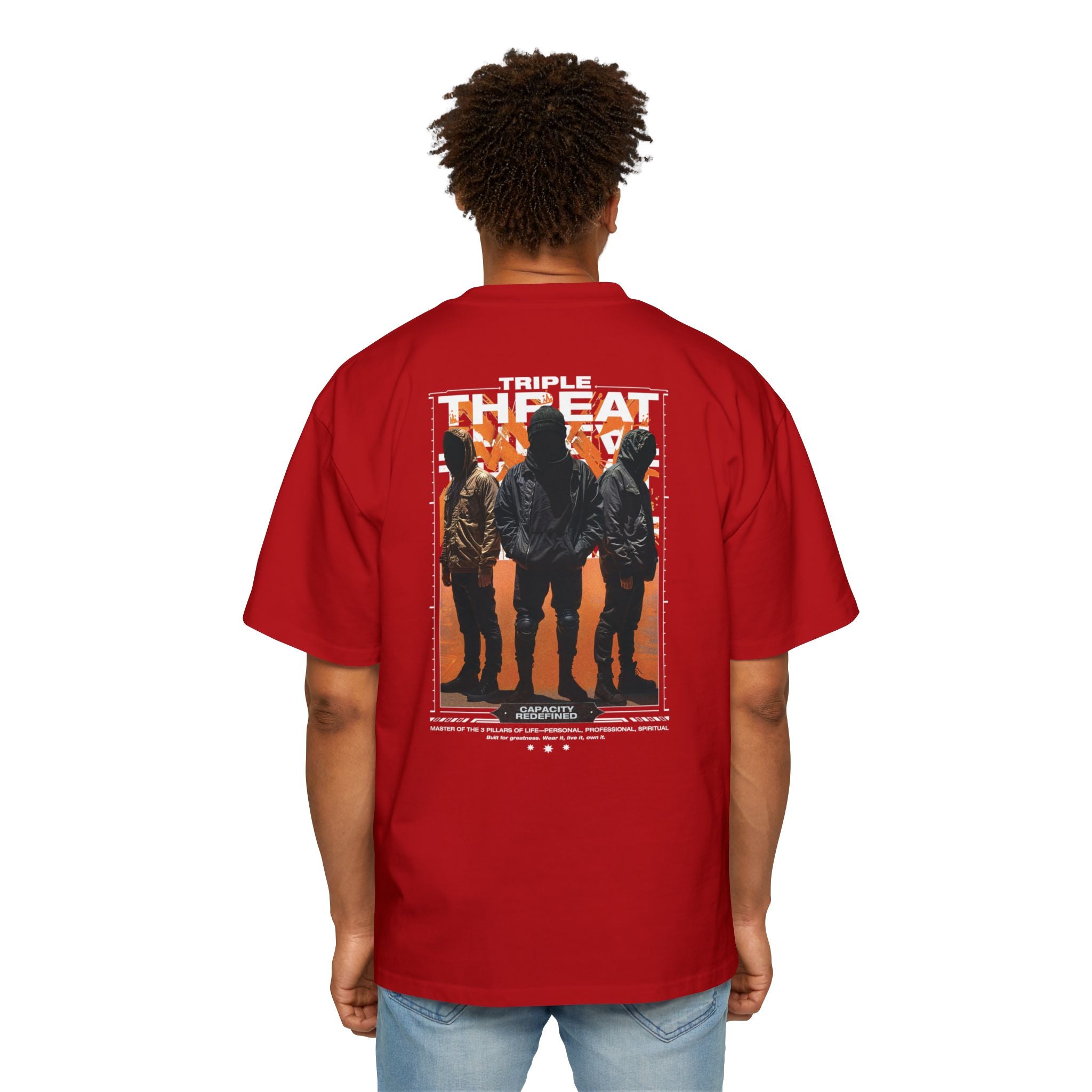 Graphic Tee — “Purpose” Front & Triple Threat Movie Poster Back