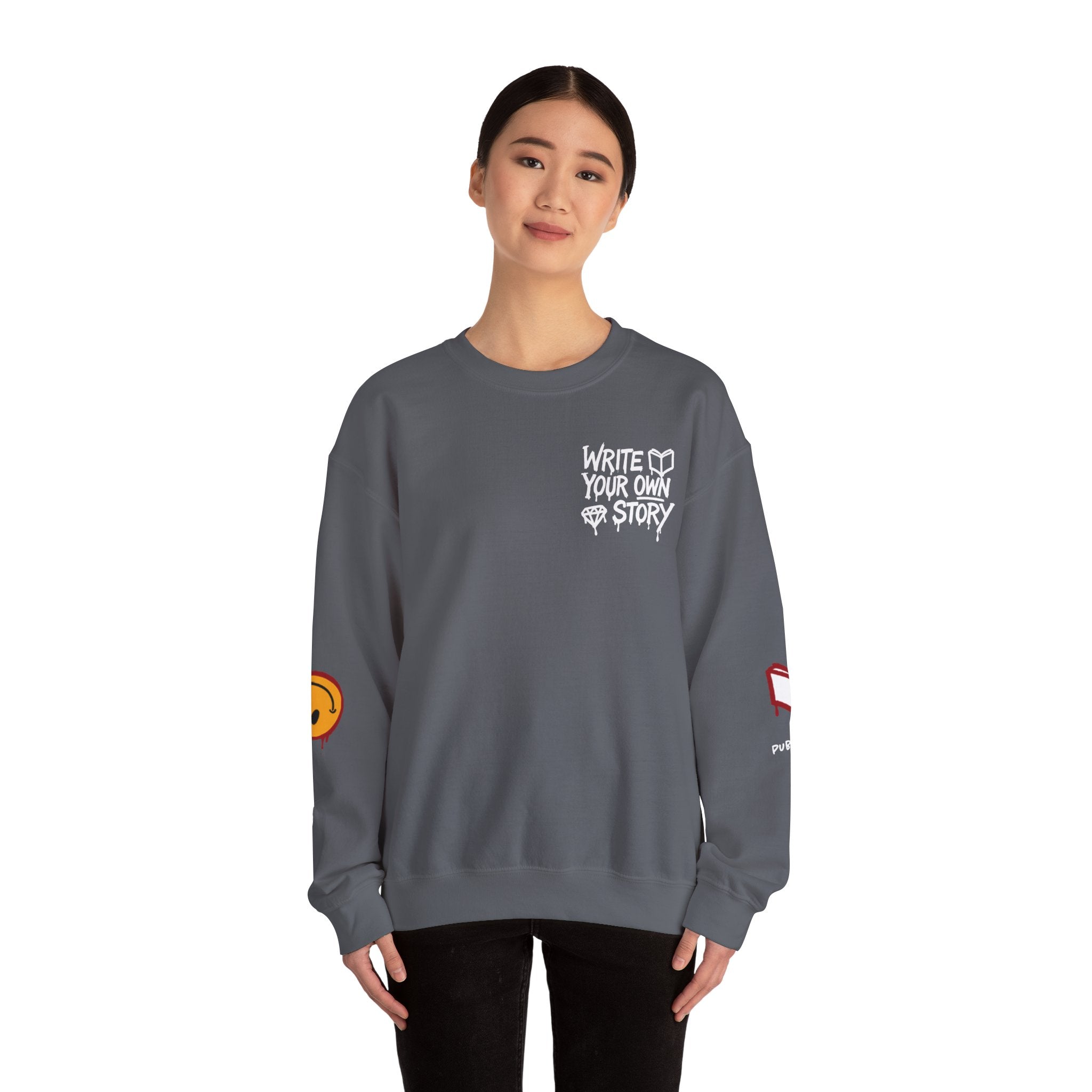 Write Your Own Story Crewneck Sweatshirt — Inspirational Graphic Pullover