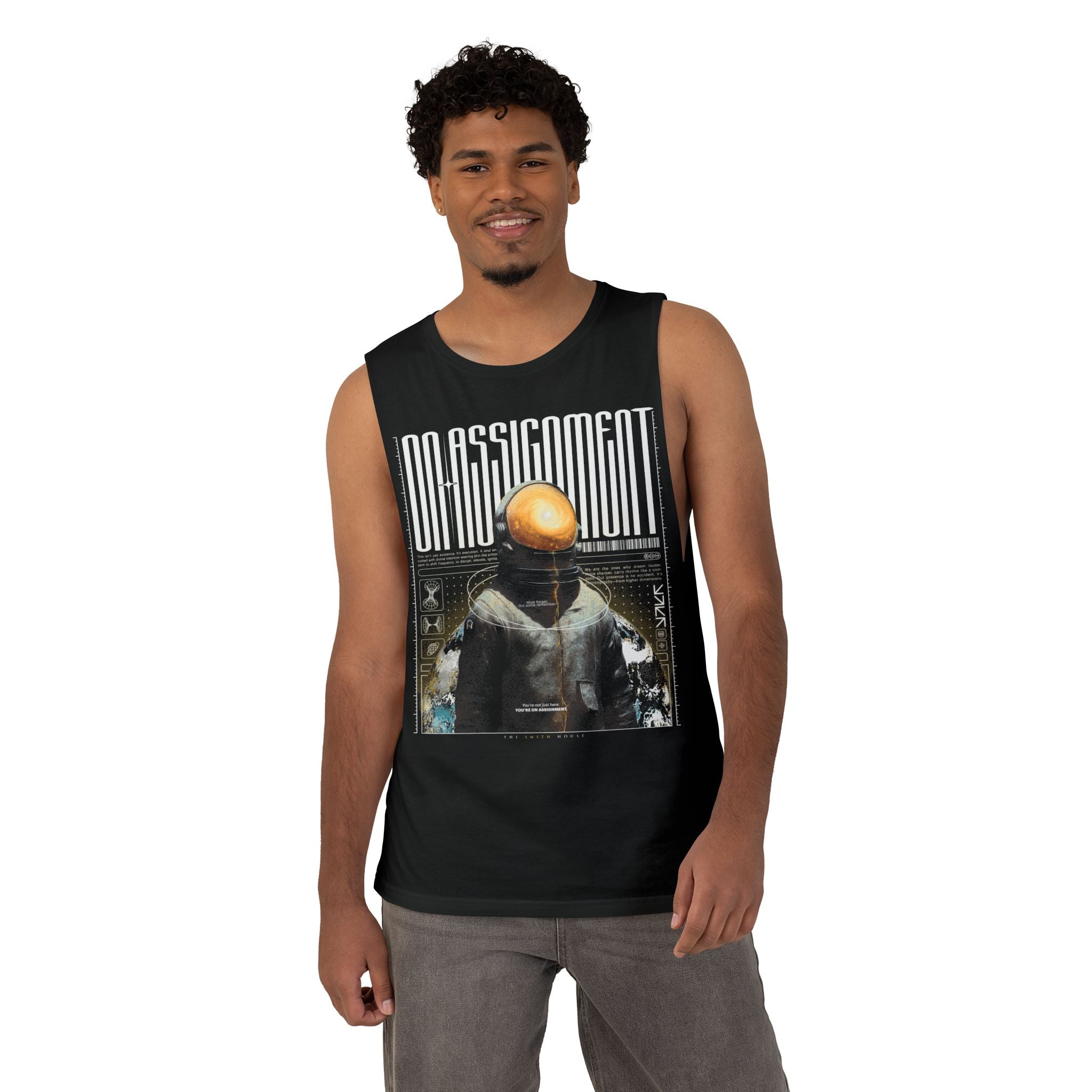 Astro-Inspired Unisex Tank Top, Graphic Sleeveless Shirt, Casual Summer Wear, Perfect Gift for Space Lovers, Festival Attire