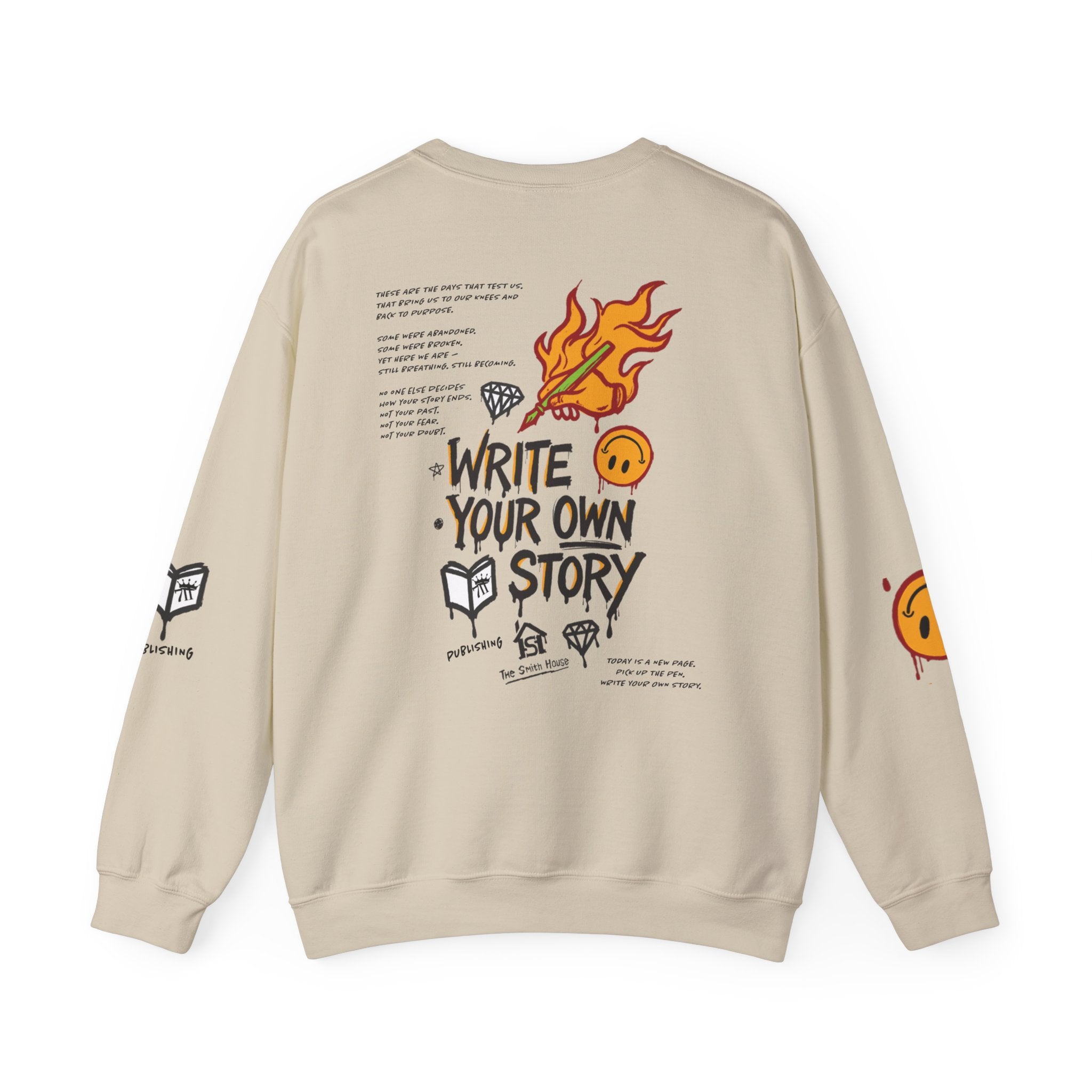 Write Your Own Story Crewneck Sweatshirt — Inspirational Graphic Pullover