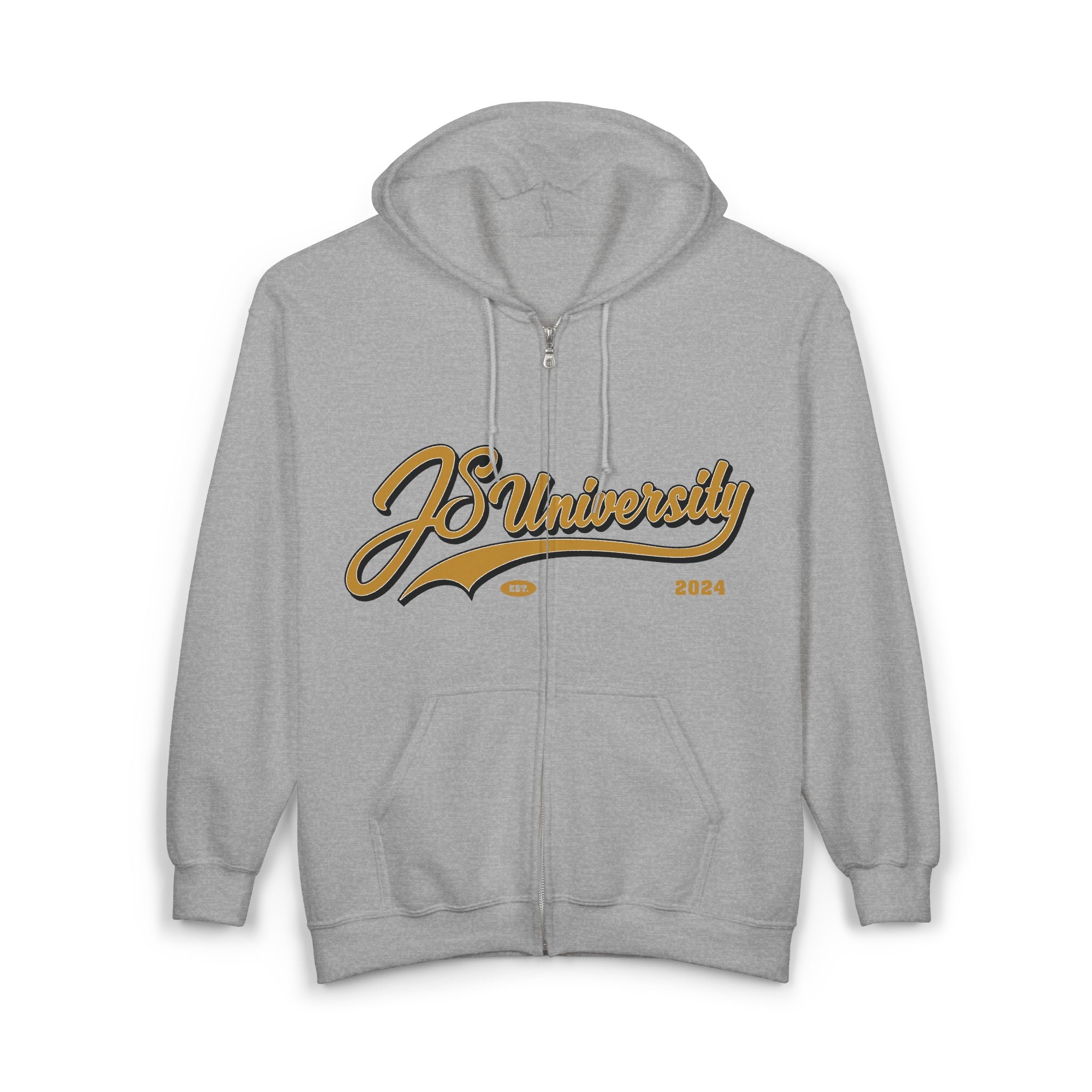 JS University Zip Hoodie - Cozy Unisex Sweatshirt for Students and Alumni