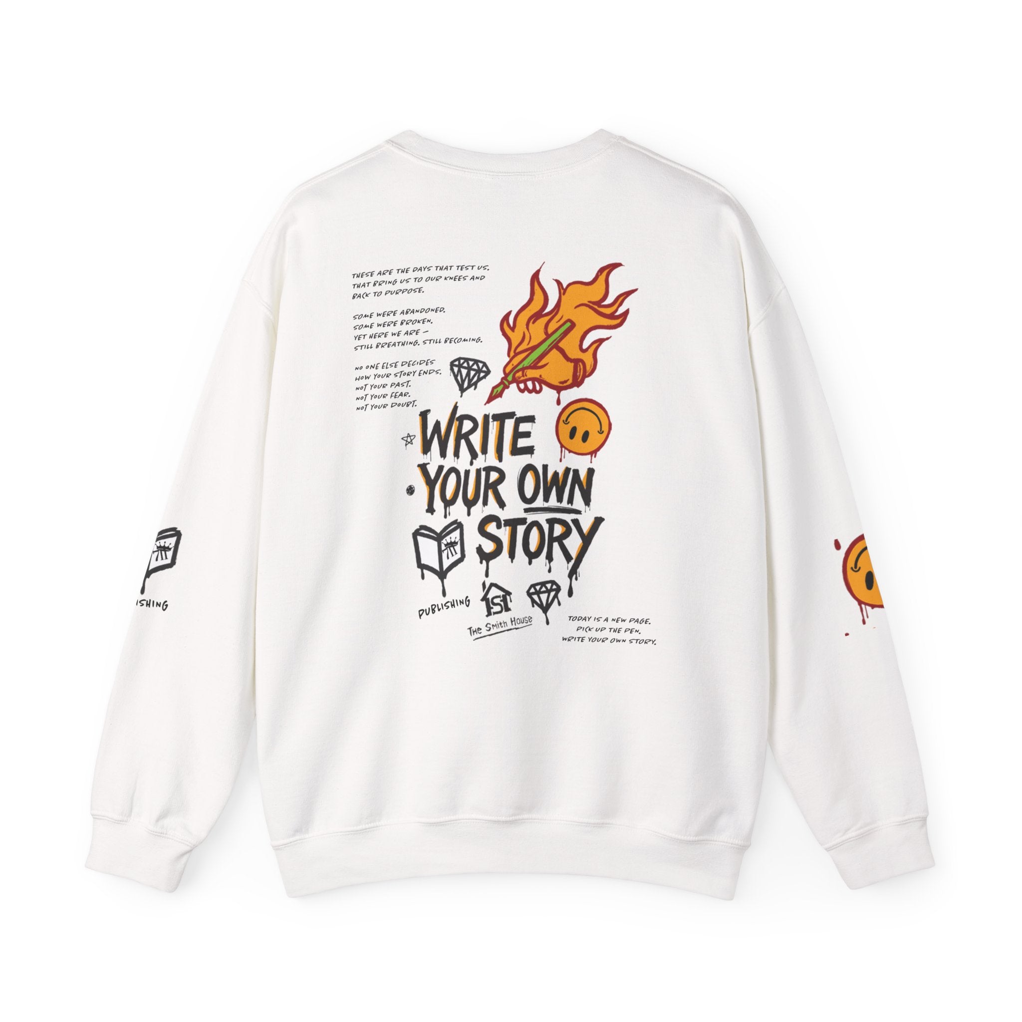 Write Your Own Story Crewneck Sweatshirt — Inspirational Graphic Pullover