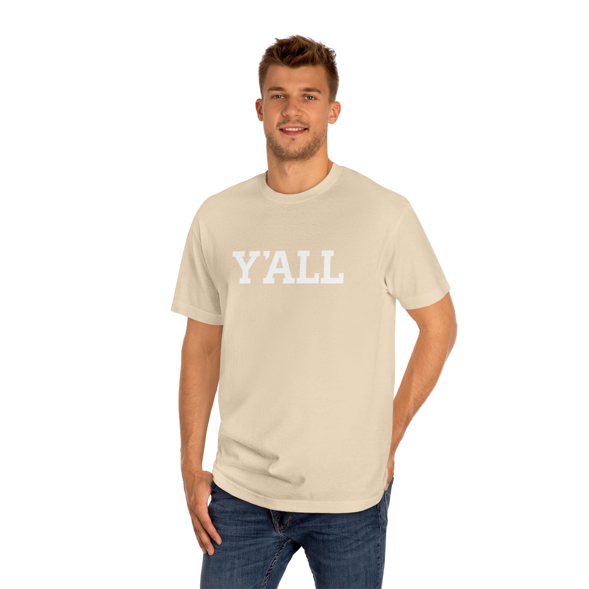 Y'ALL Tee — Minimal Micro Logo Cotton T-Shirt