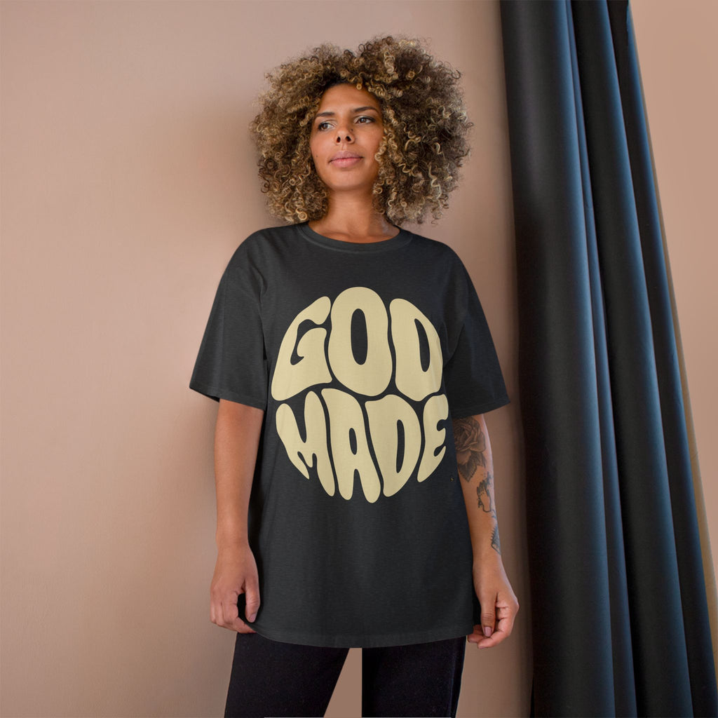 God Made Champion T-Shirt, Casual Wear, Gift for Believers, Inspirational Tee, Everyday Comfort
