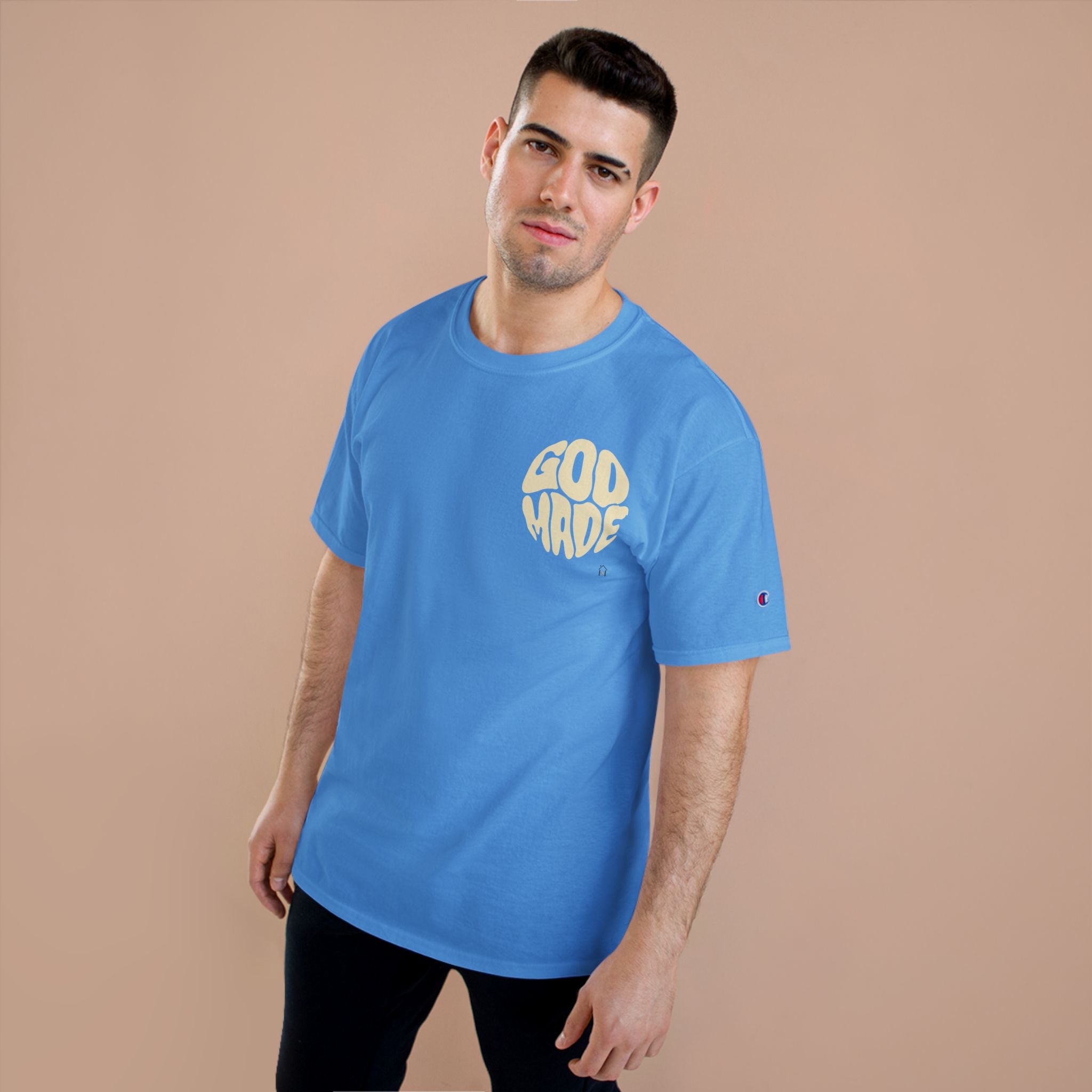 God Made Champion T-Shirt, Casual Wear, Gift for Believers, Inspirational Tee, Everyday Comfort