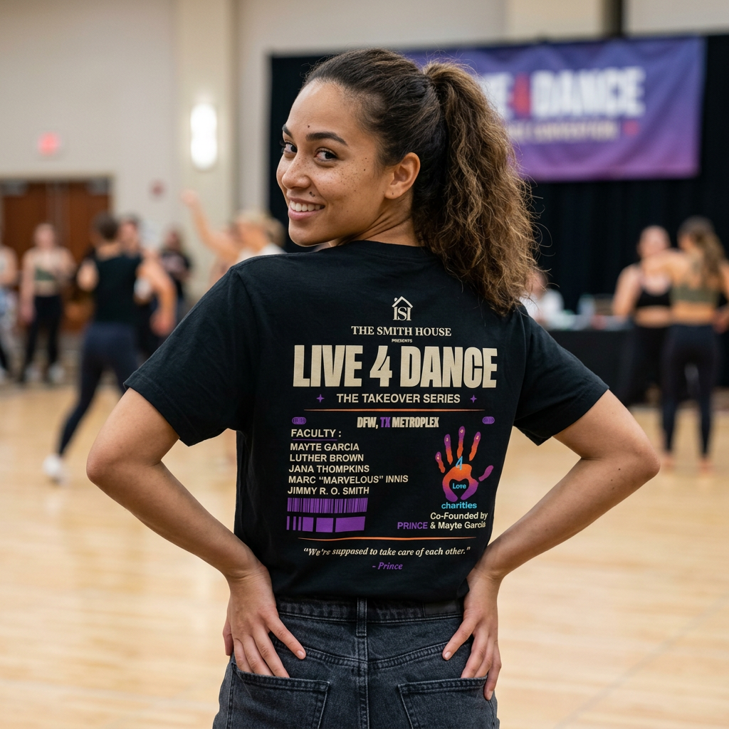 Live 4 Dance DFW Takeover T-Shirt — Live4LoveCharities Dance Convention Shirt
