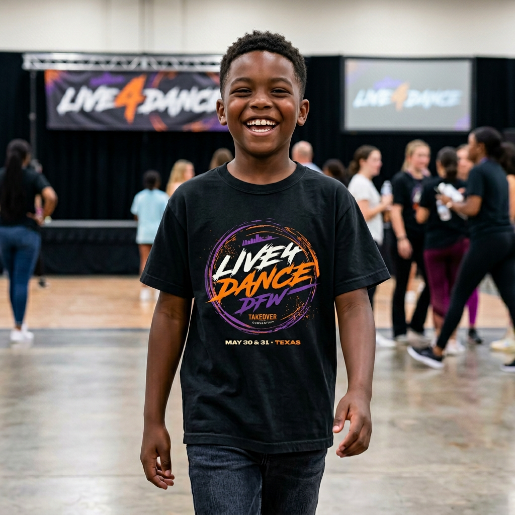 Live 4 Dance Youth Tee — Live4Dance DFW Event Shirt (May 30–31, Texas)