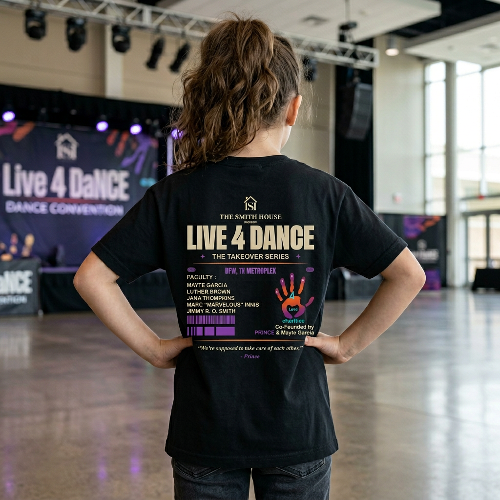 Live 4 Dance Youth Tee — Live4Dance DFW Event Shirt (May 30–31, Texas)