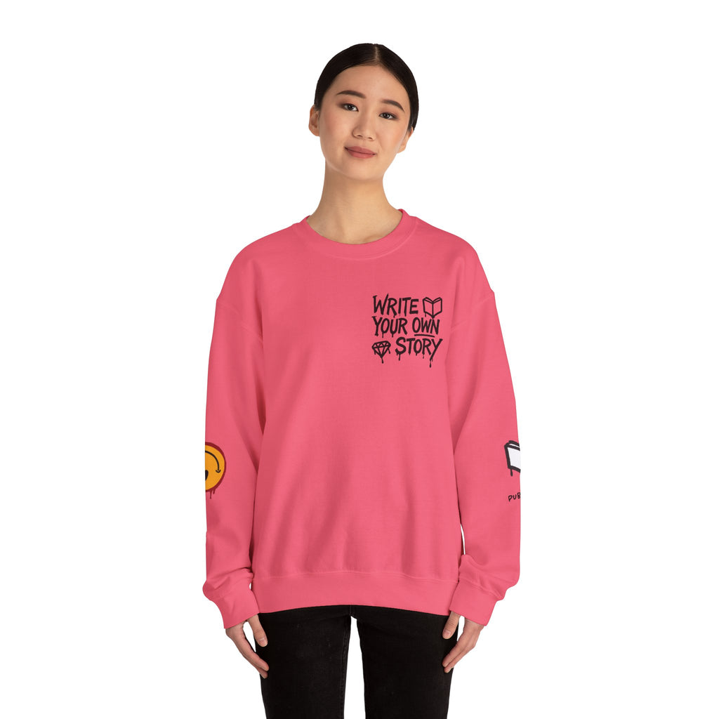 Write Your Own Story Crewneck Sweatshirt — Inspirational Graphic Pullover