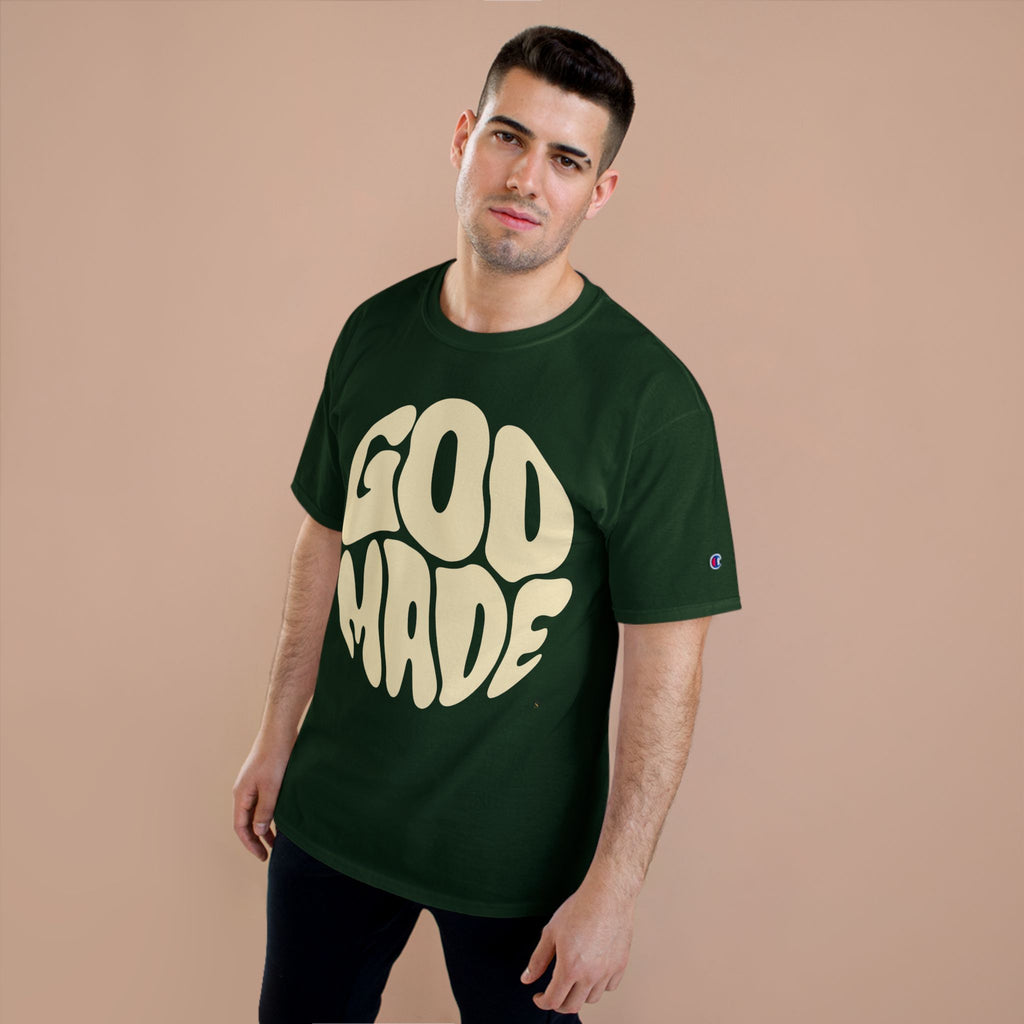 God Made Champion T-Shirt, Casual Wear, Gift for Believers, Inspirational Tee, Everyday Comfort