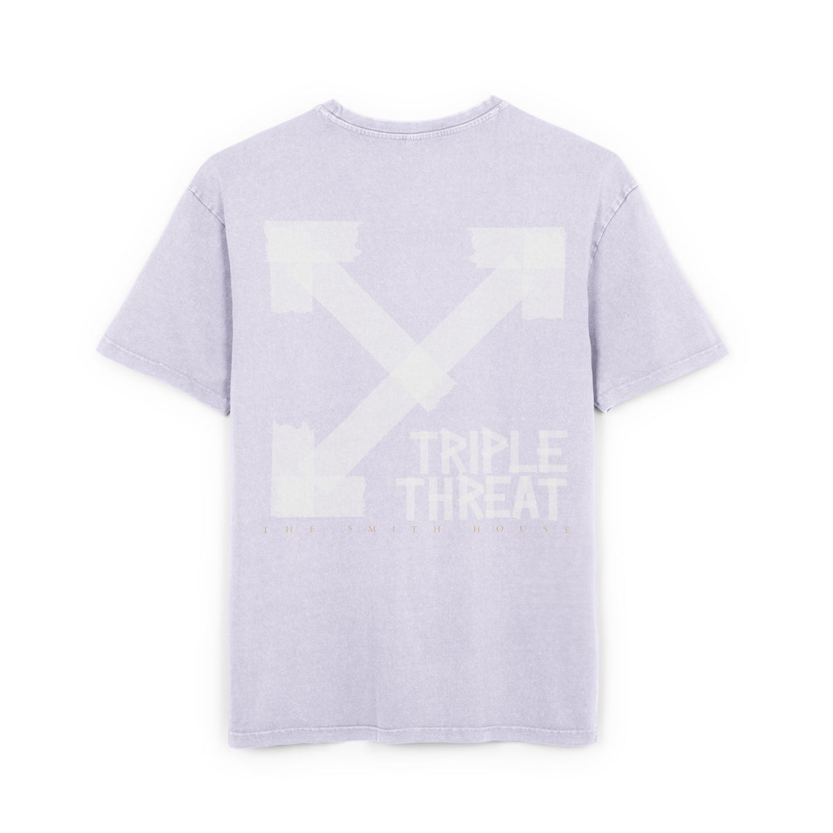 Men's Acid Washed Oversized Tee with Triple Threat Design | Vintage Style Graphic T-Shirt, Streetwear, Casual Wear, Gift for Him