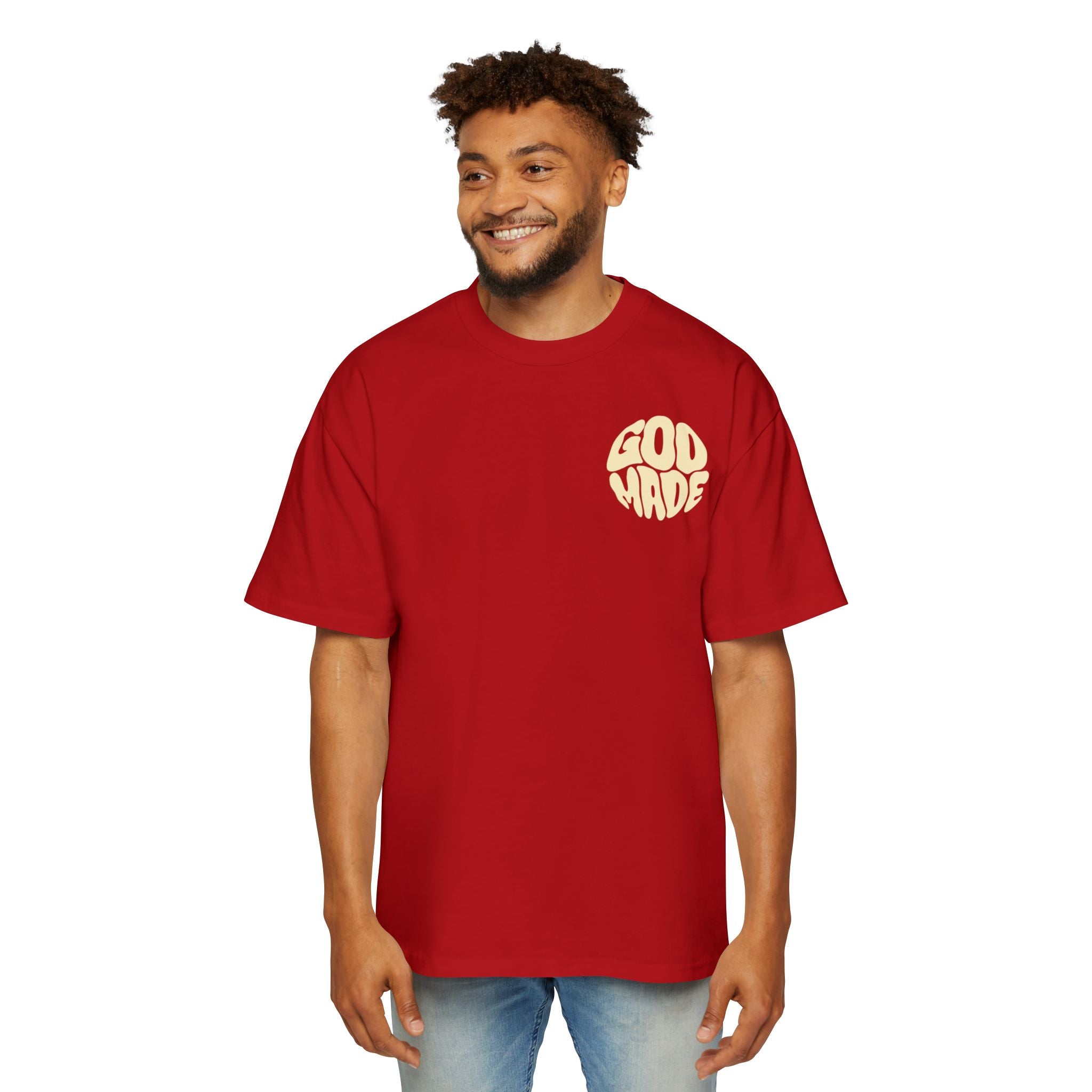 God Made Men's Heavy Oversized Tee, Casual Streetwear, Trendy Graphic Shirt, Unisex Gift, Everyday Comfort, Statement Tee