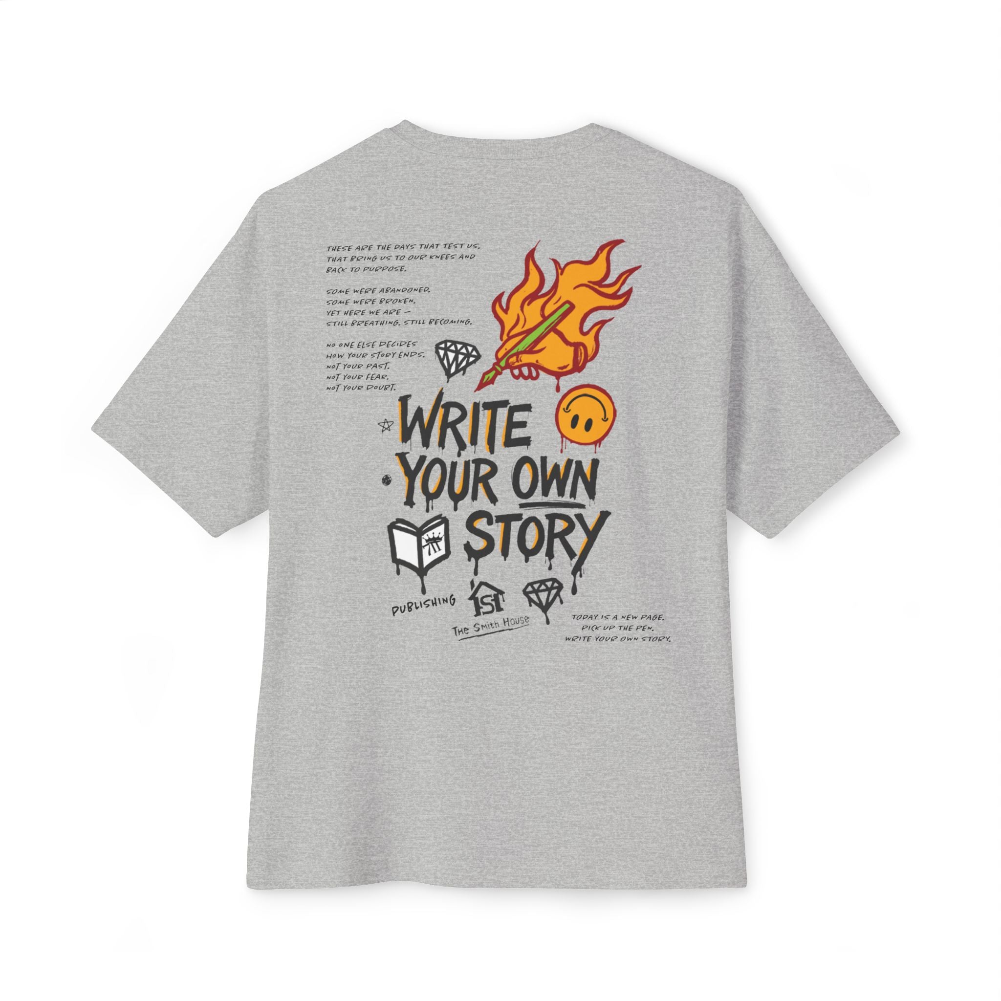 Unisex Oversized Boxy Tee - Write Your Own Story, Casual Tee, Inspirational Shirt, Gift for Writers, Summer Fashion, Relaxed Fit