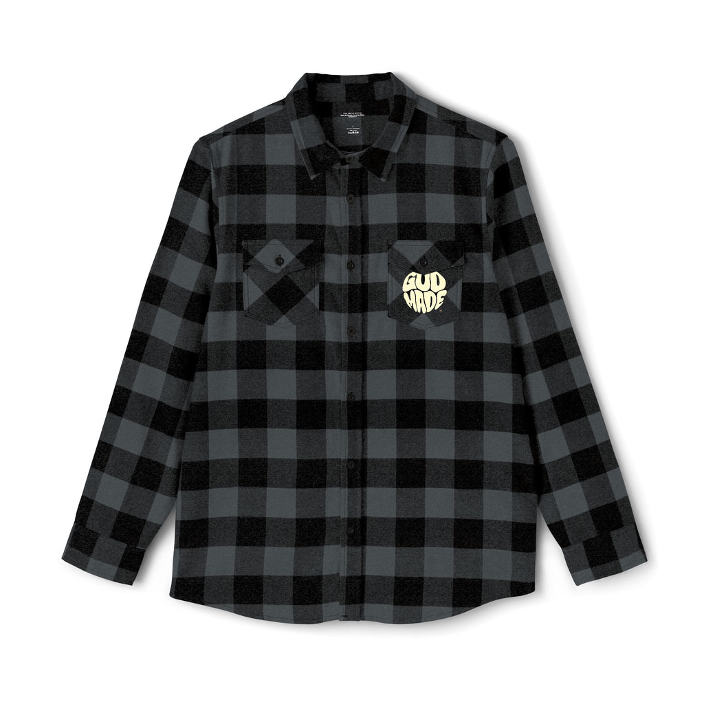 God Made Flannel Shirt — Buffalo Plaid Christian Graphic Shirt