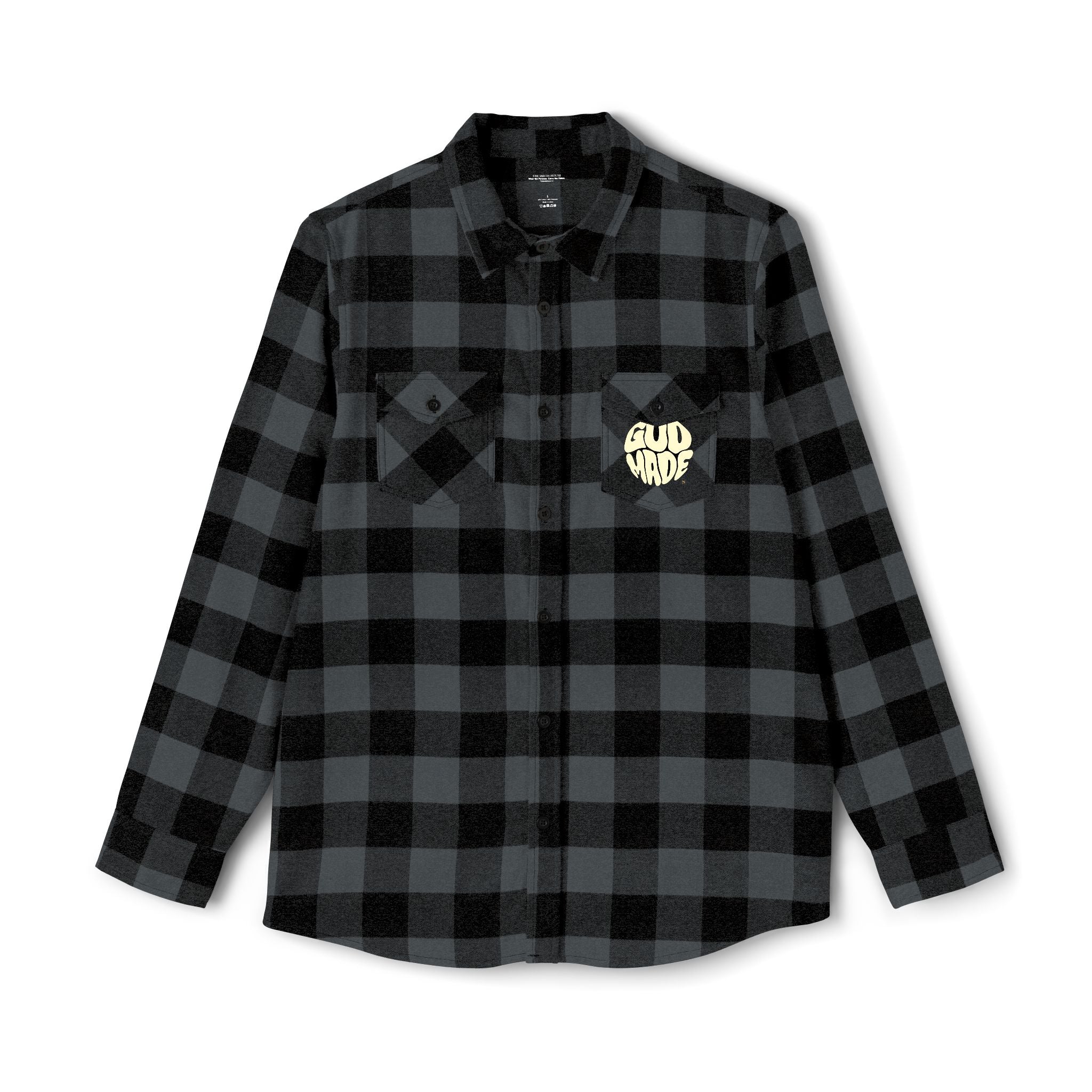 God Made Flannel Shirt — Buffalo Plaid Christian Graphic Shirt