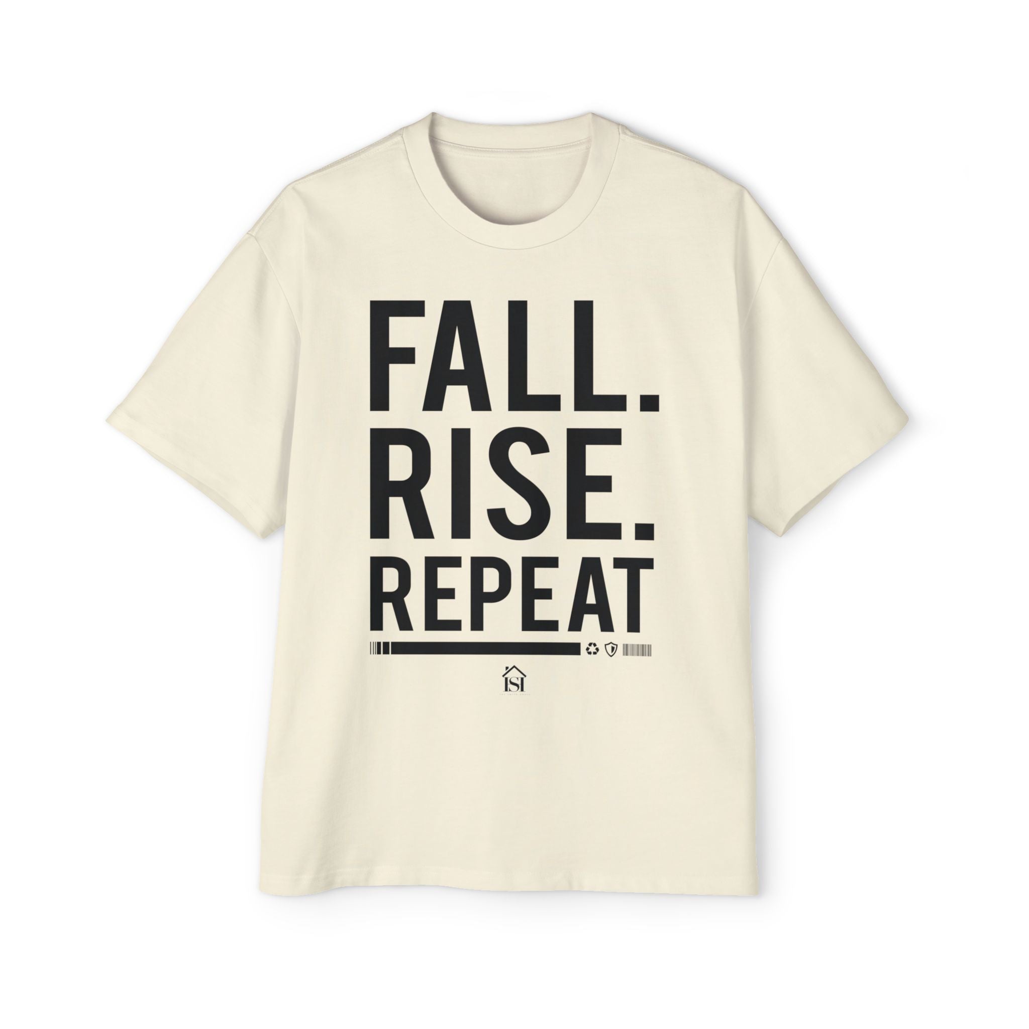 Men's Motivational Oversized Tee - Fall. Rise. Repeat. | Casual Streetwear, Gift for Him, Inspirational Shirt, Relaxed Fit Tee, [...]