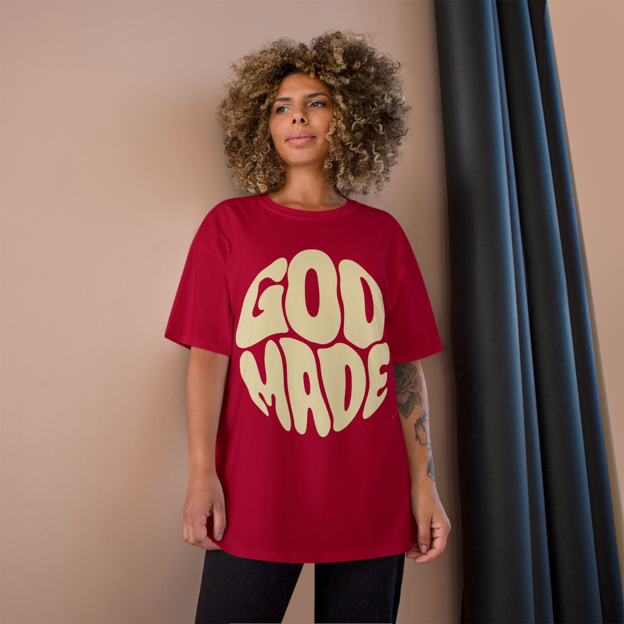 God Made Champion T-Shirt, Casual Wear, Gift for Believers, Inspirational Tee, Everyday Comfort