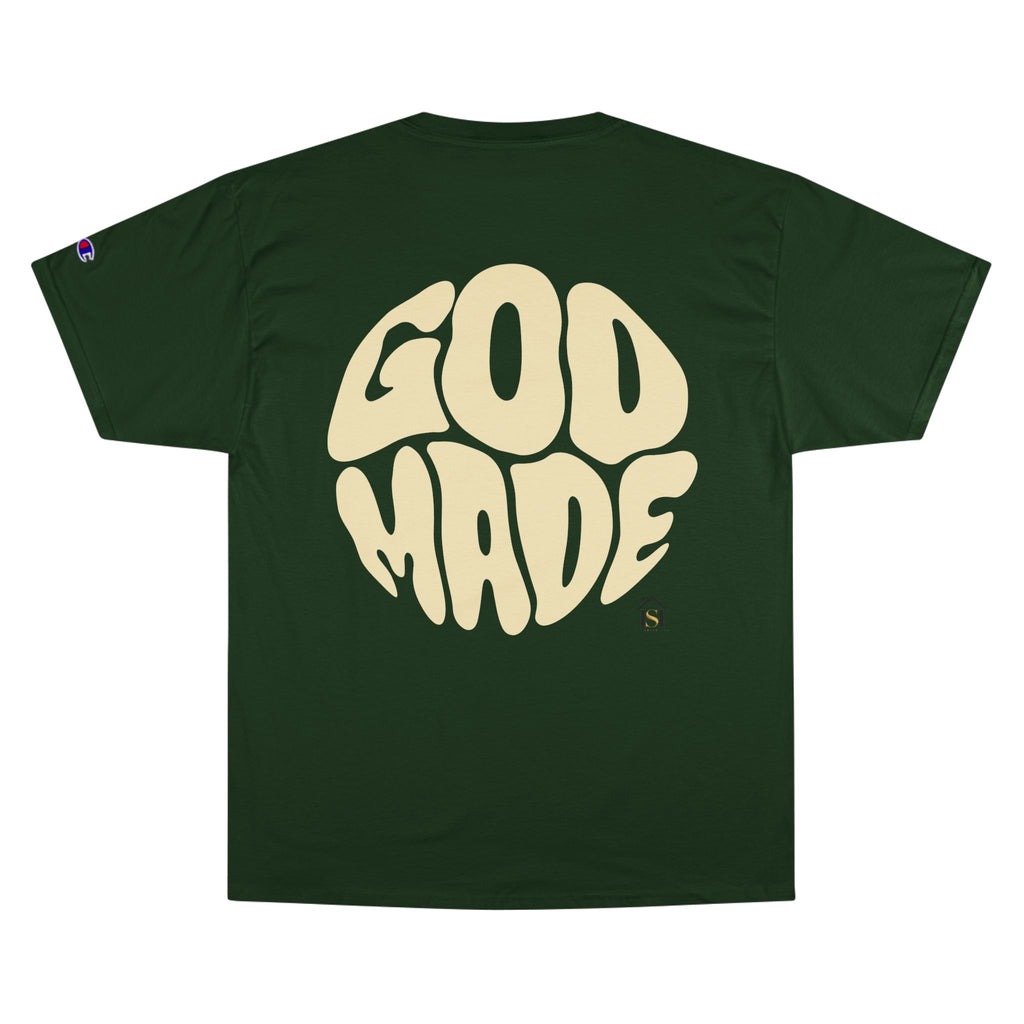 God Made Champion T-Shirt, Casual Wear, Gift for Believers, Inspirational Tee, Everyday Comfort