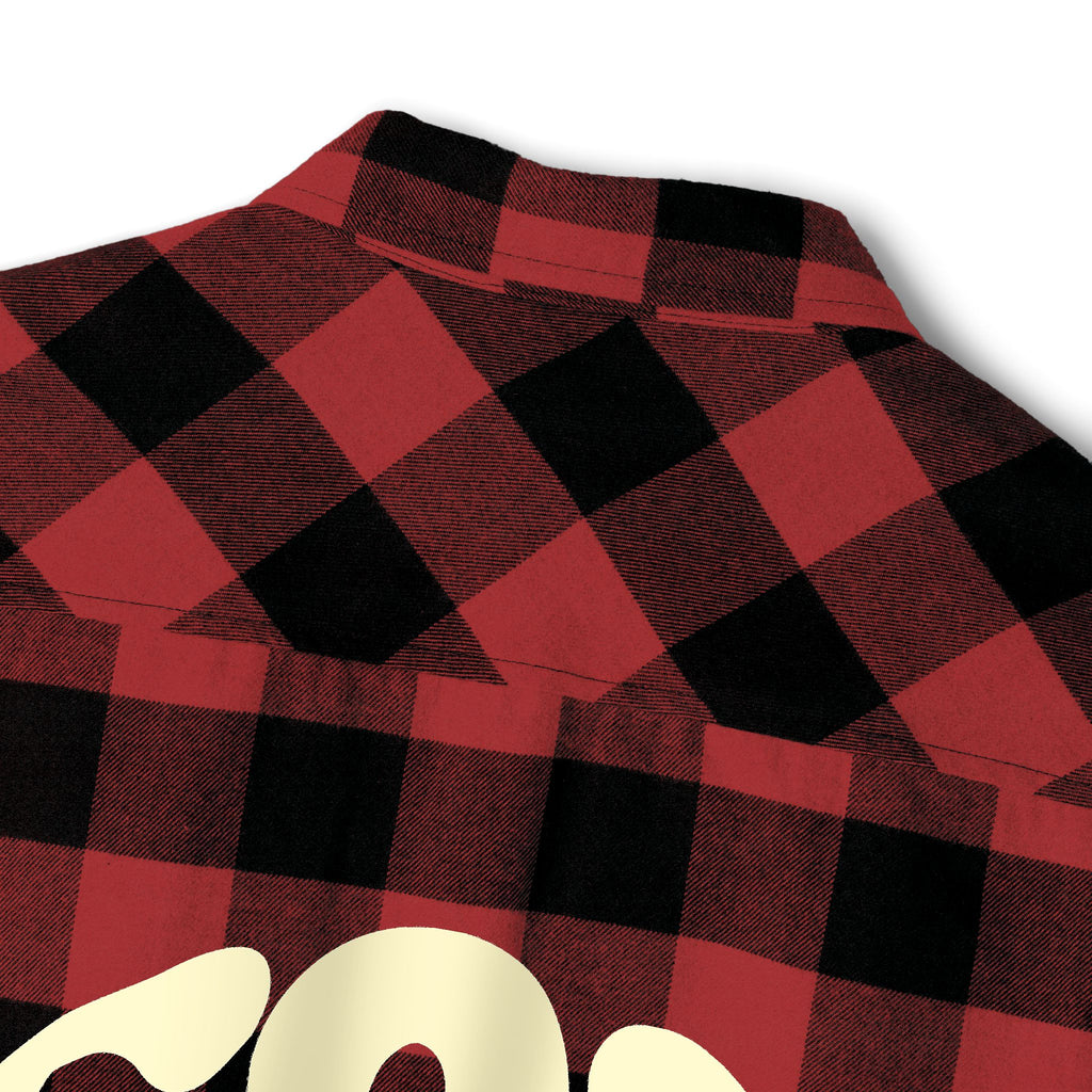 God Made Flannel Shirt — Buffalo Plaid Christian Graphic Shirt