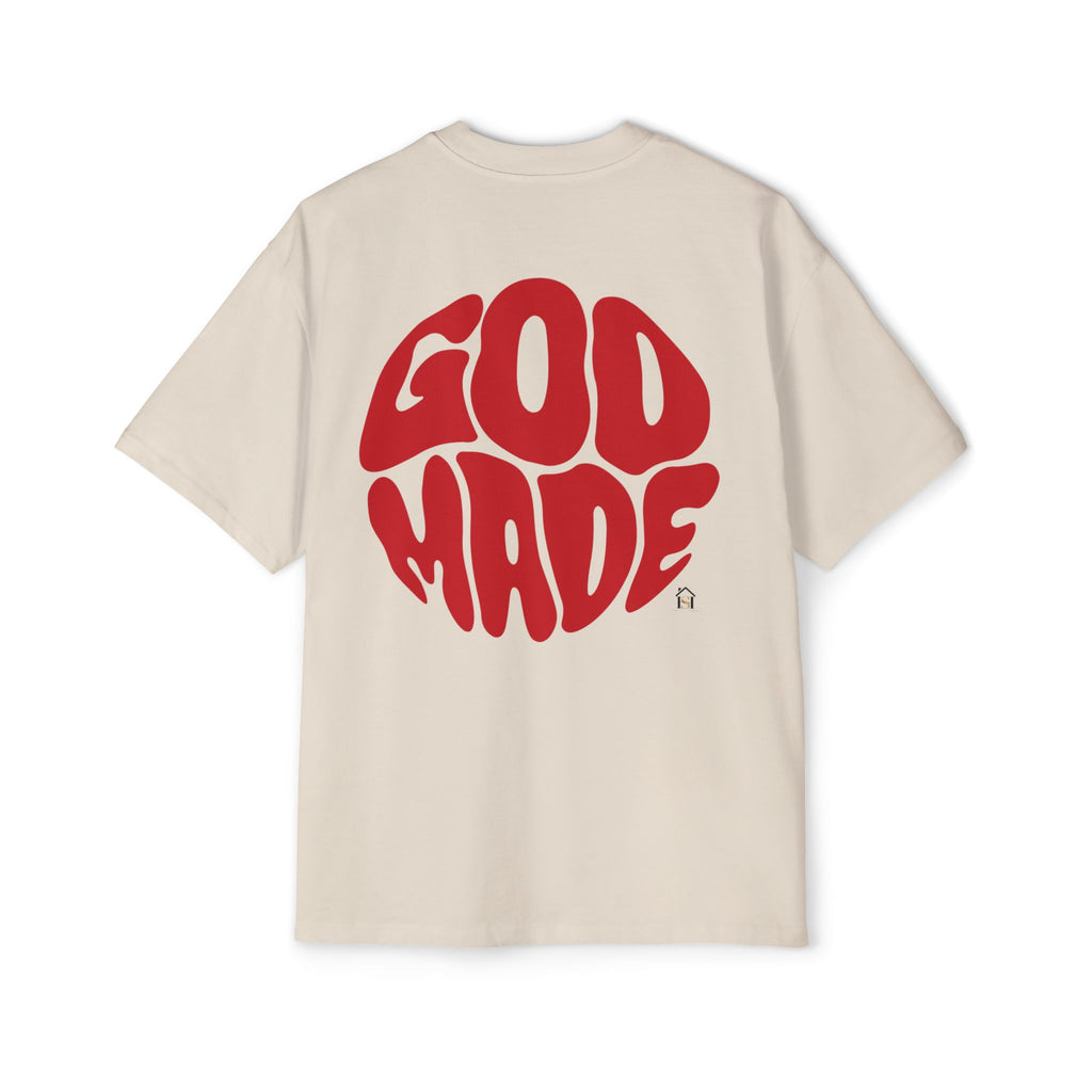 God Made Men's Heavy Oversized Tee, Casual Streetwear, Trendy Graphic Shirt, Unisex Gift, Everyday Comfort, Statement Tee