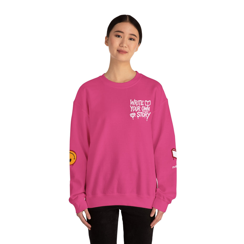 Write Your Own Story Crewneck Sweatshirt — Inspirational Graphic Pullover