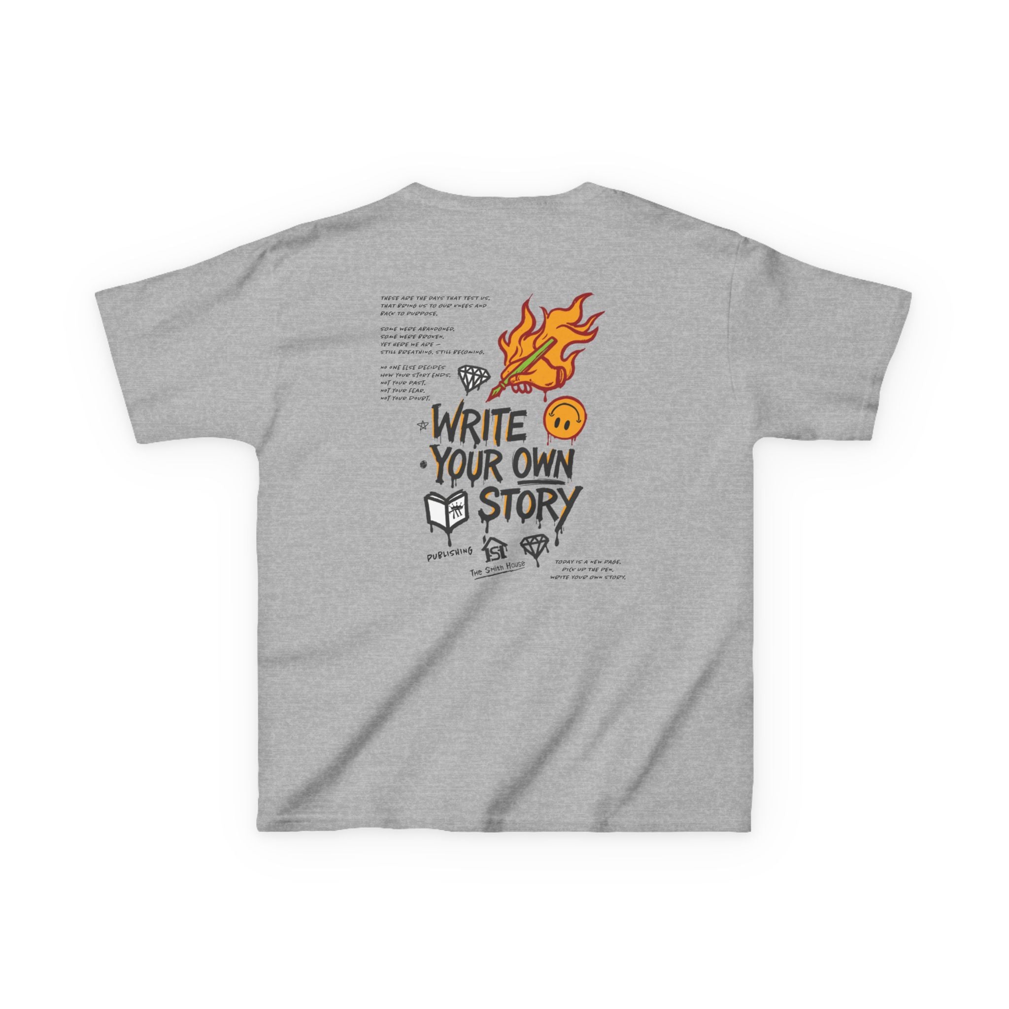 Empowering Kids Tee — "Write Your Own Story" Motivational Graphic T-Shirt