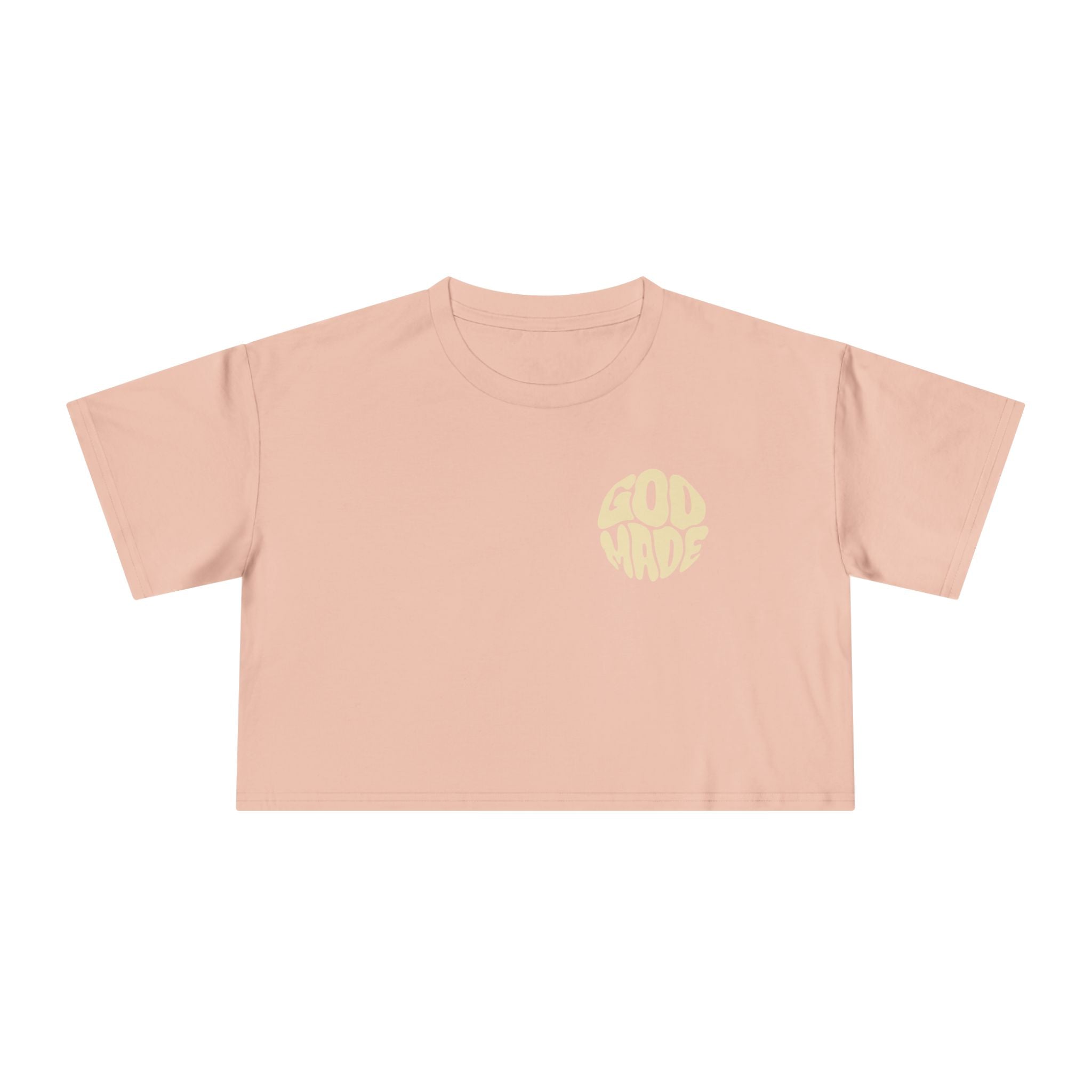 Women's Crop Tee with Bold 'GOD MADE' Design, Stylish Summer Top, Gift for Fashion Lovers, Casual Daily Wear, Unique Trendy Apparel