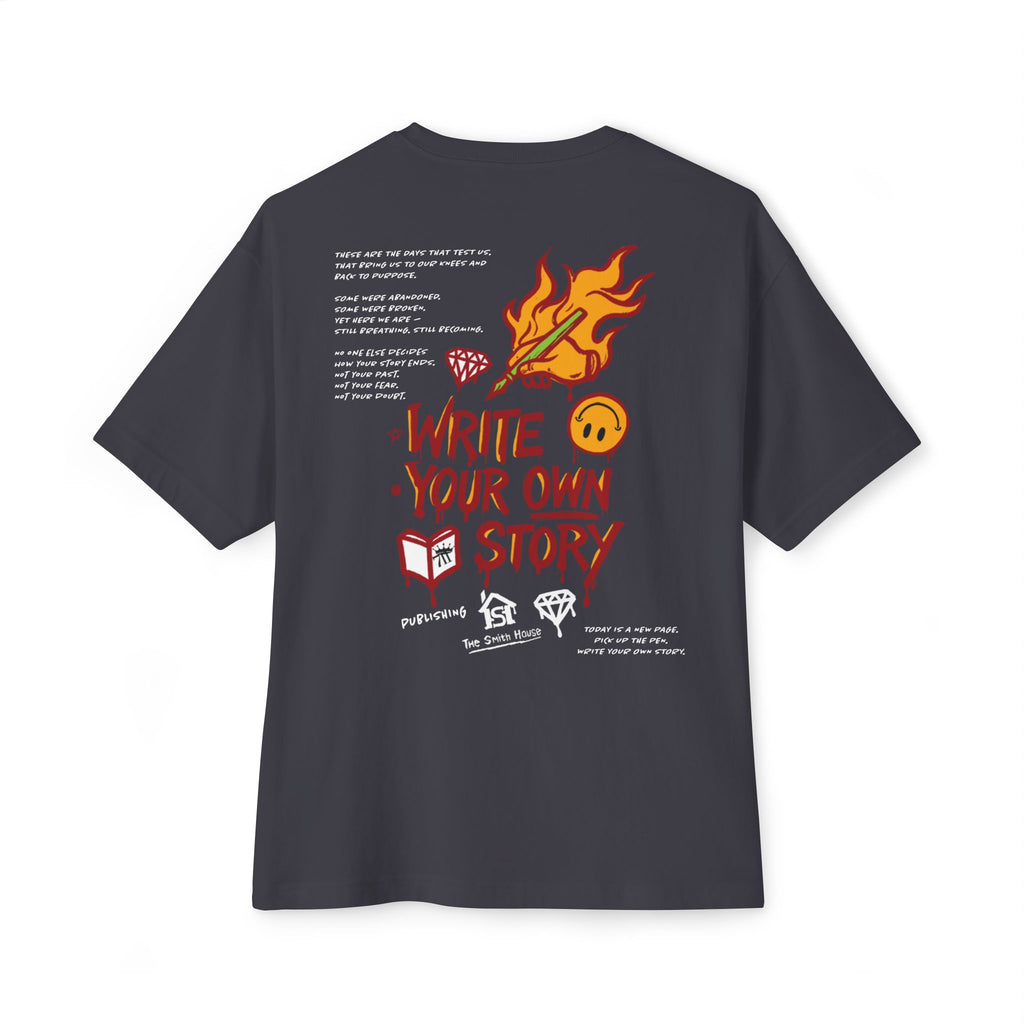 Unisex Oversized Boxy Tee - Write Your Own Story, Casual Tee, Inspirational Shirt, Gift for Writers, Summer Fashion, Relaxed Fit