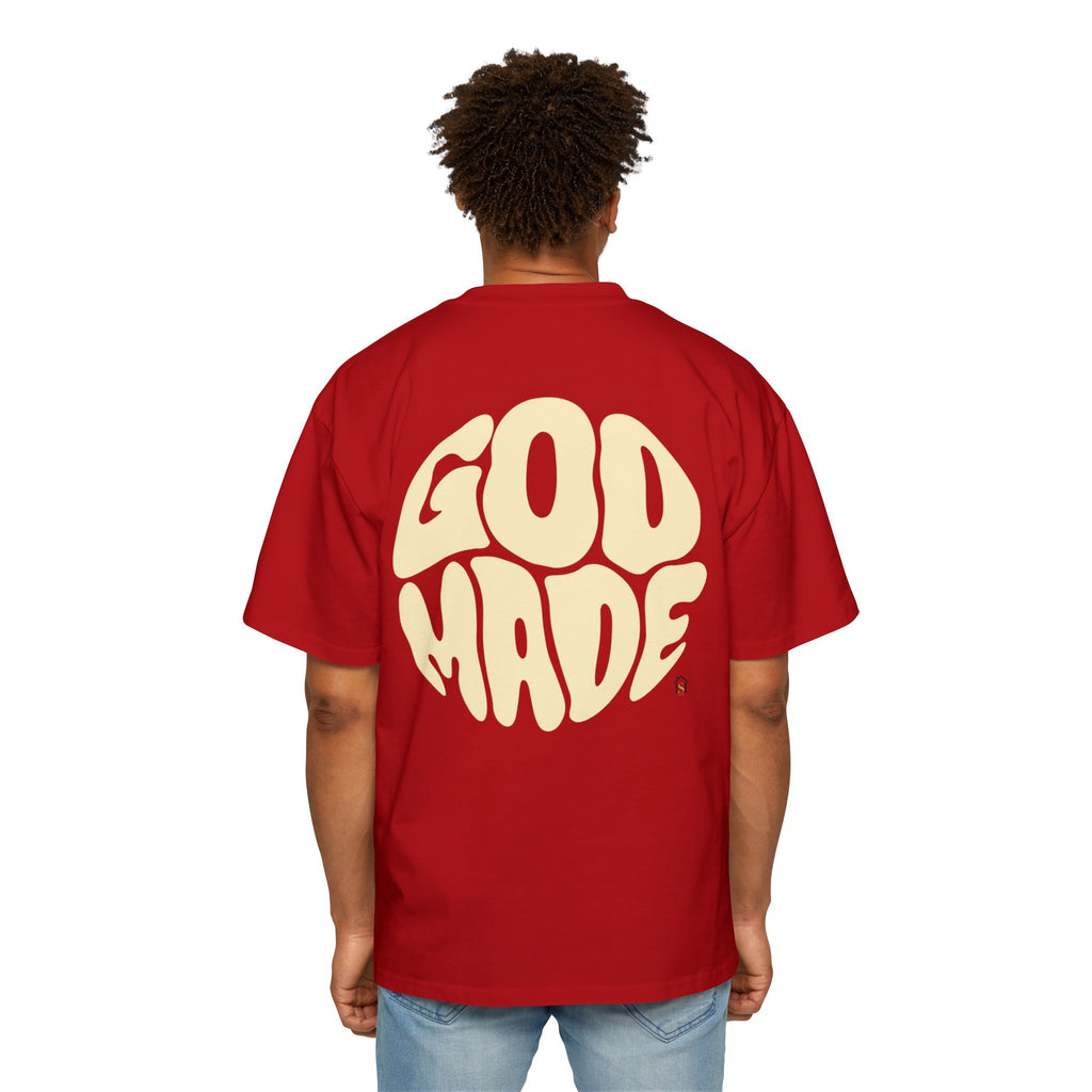 God Made Men's Heavy Oversized Tee, Casual Streetwear, Trendy Graphic Shirt, Unisex Gift, Everyday Comfort, Statement Tee