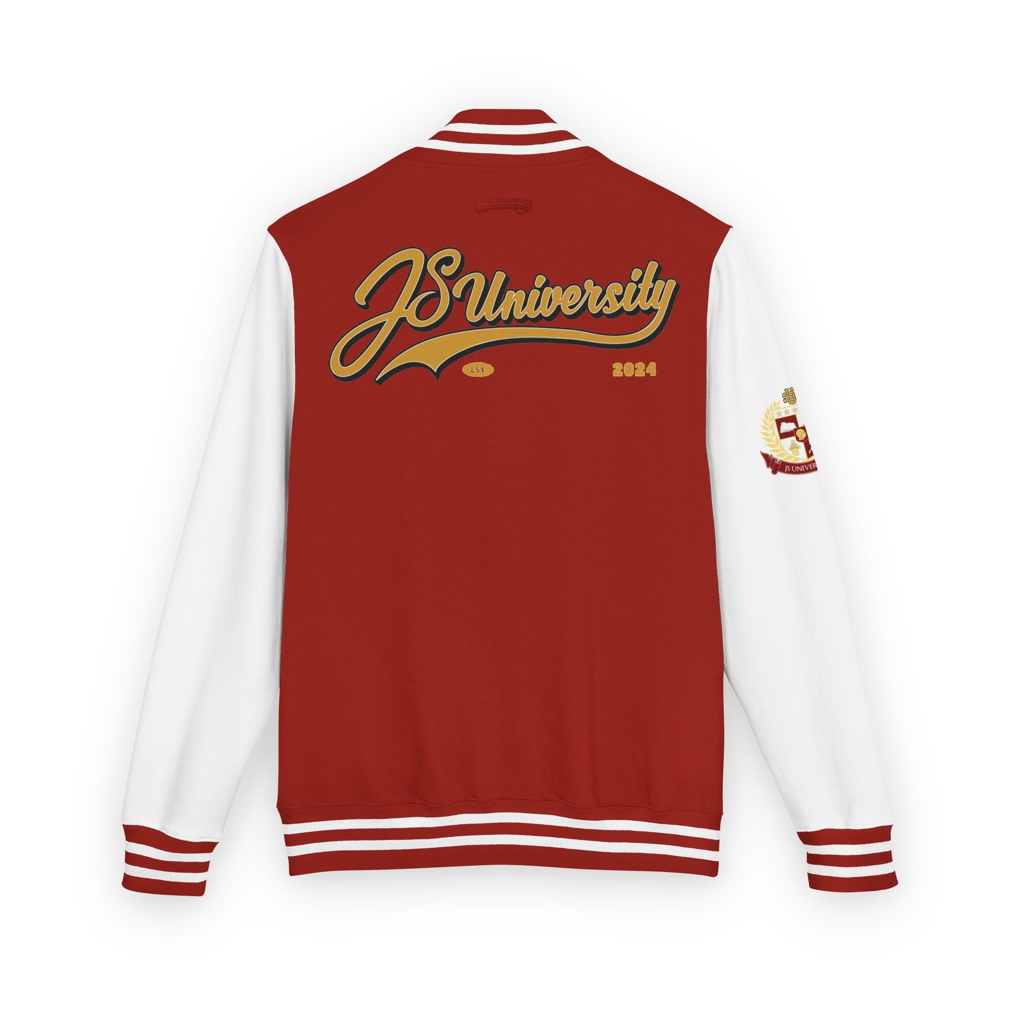 Letterman Jacket — JS University Varsity Letterman Jacket with Script Back Logo