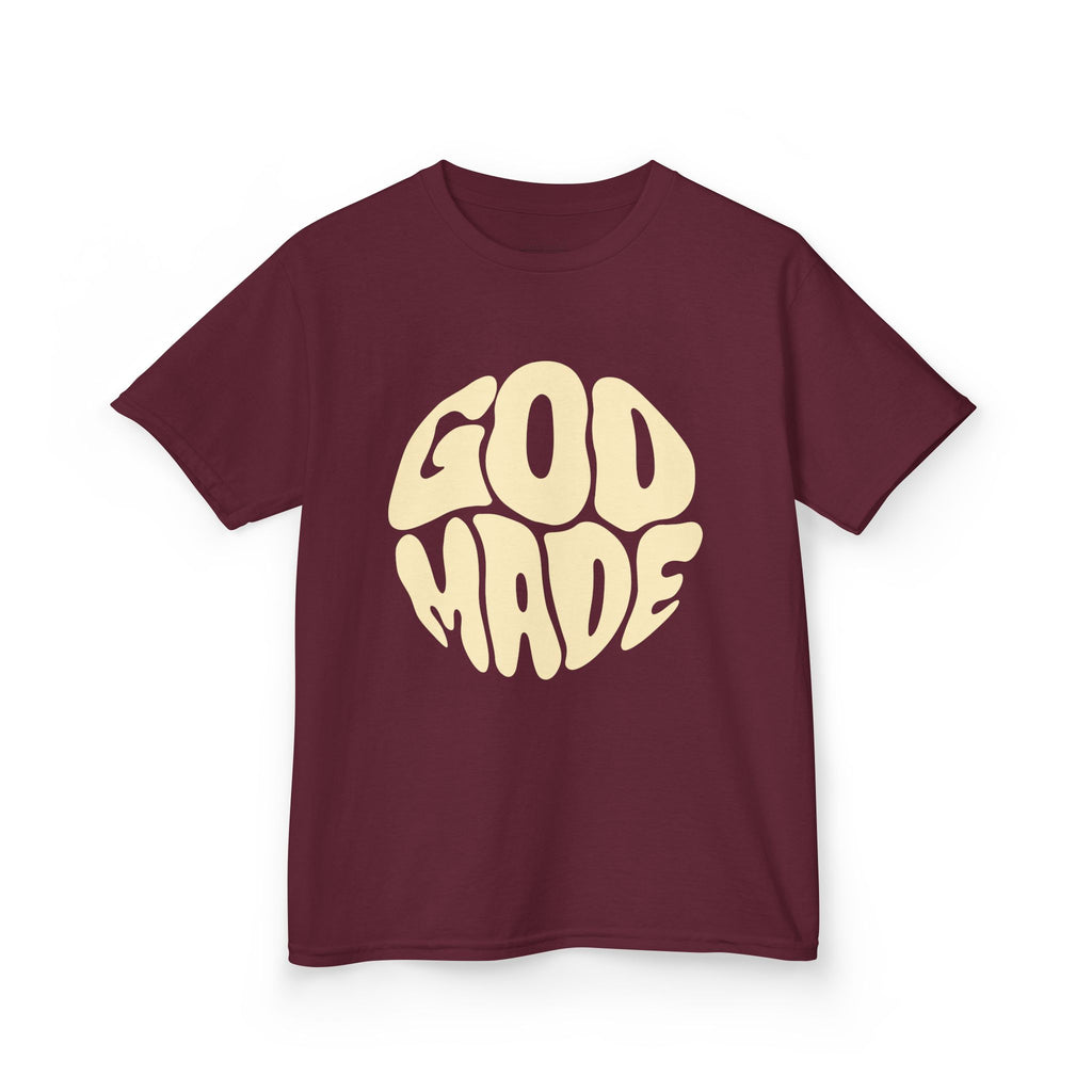 Kids God Made Tee - Fun & Faithful Cotton T-Shirt, Perfect for Birthdays, Holidays, Everyday Wear, Gift for Kids
