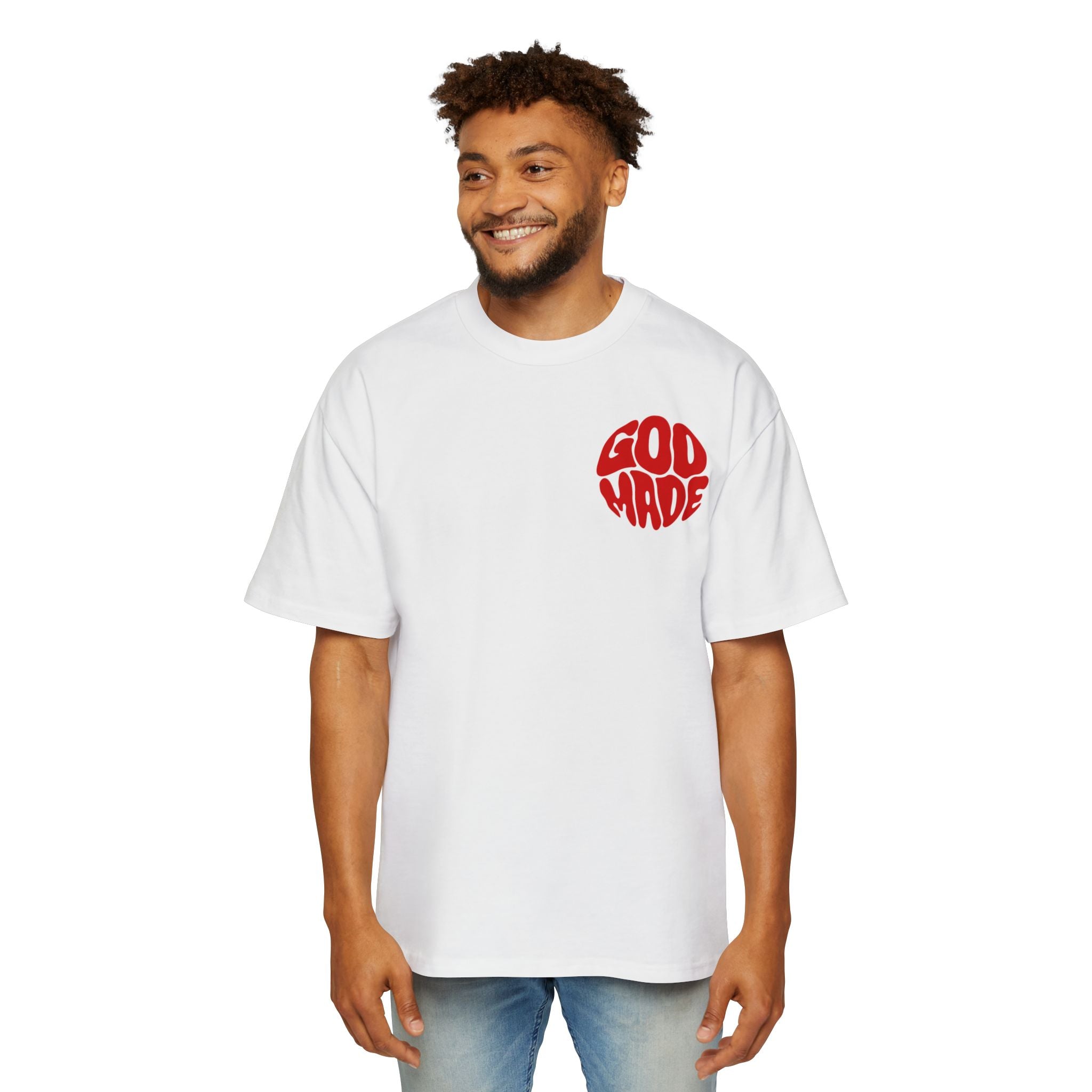 God Made Men's Heavy Oversized Tee, Casual Streetwear, Trendy Graphic Shirt, Unisex Gift, Everyday Comfort, Statement Tee