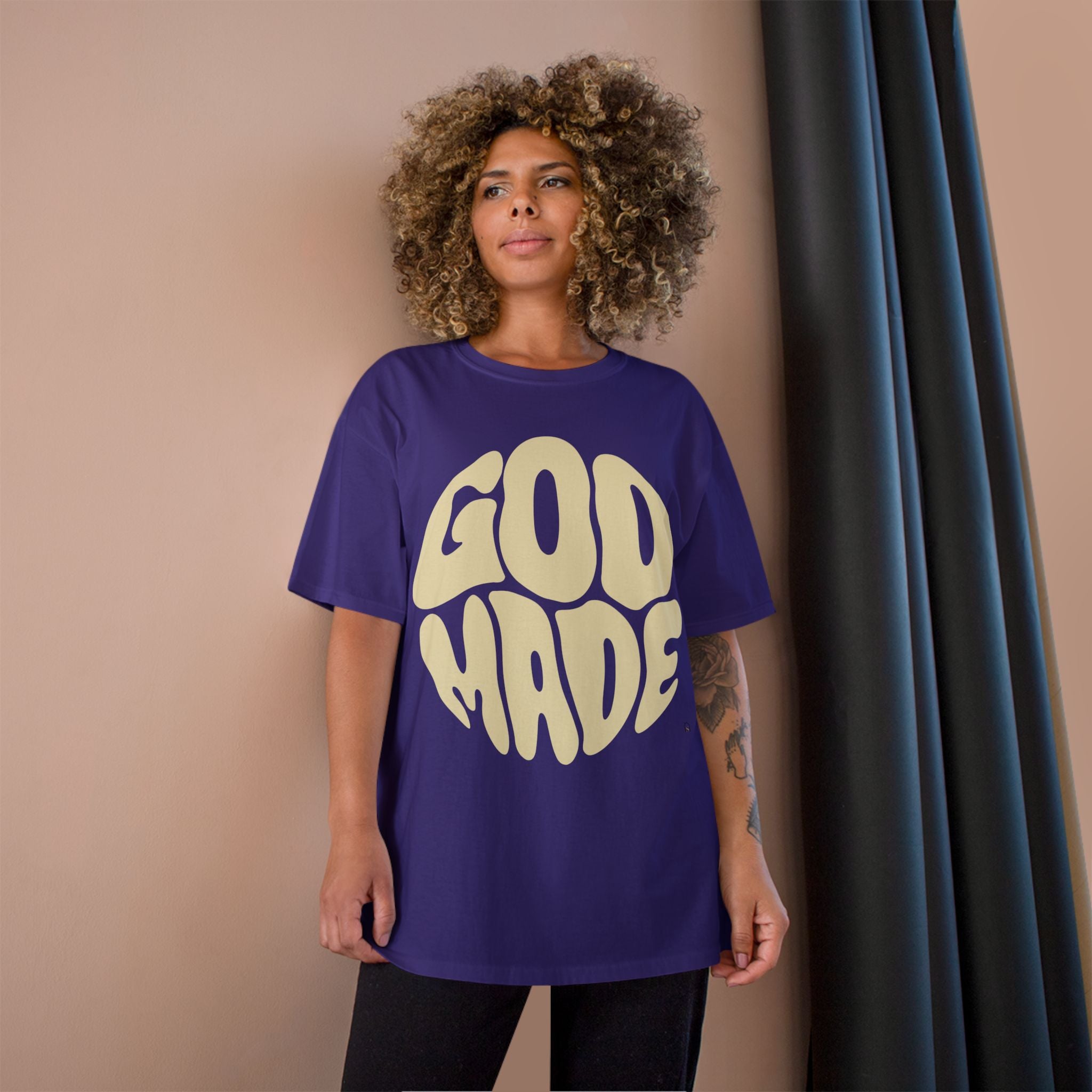 God Made Champion T-Shirt, Casual Wear, Gift for Believers, Inspirational Tee, Everyday Comfort