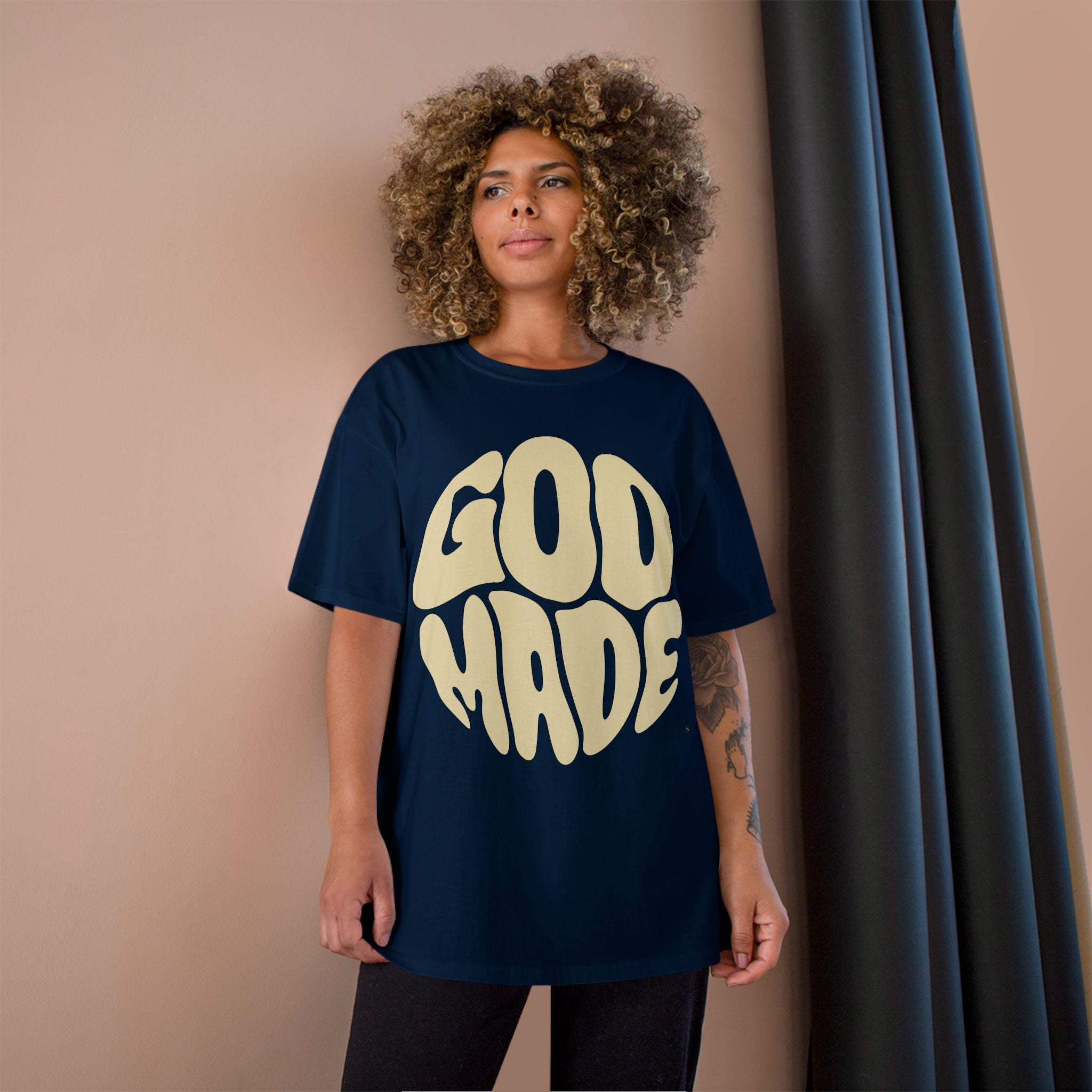 God Made Champion T-Shirt, Casual Wear, Gift for Believers, Inspirational Tee, Everyday Comfort