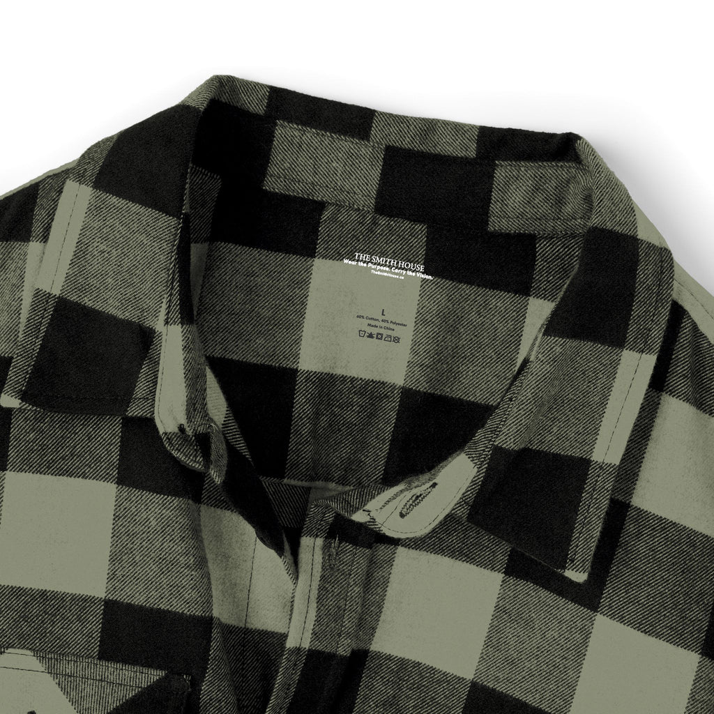 God Made Flannel Shirt — Buffalo Plaid Christian Graphic Shirt