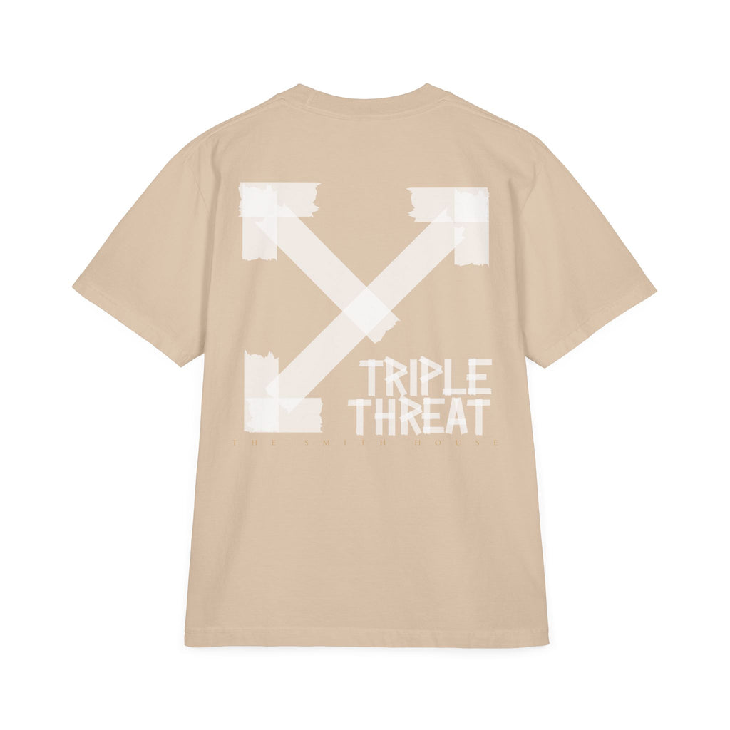 Triple Threat Unisex Drop-Shoulder T-Shirt, Stylish Graphic Tee, Streetwear Top, Casual Wear, Gift for Friends, Modern Fashion