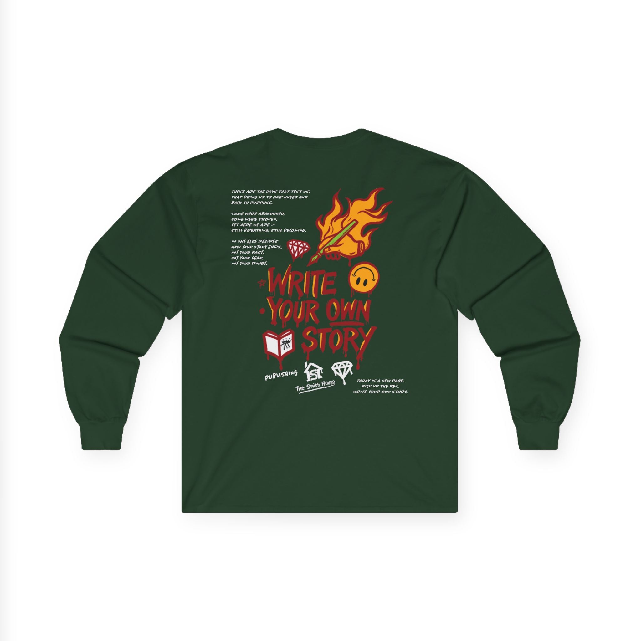 Write Your Own Story Long Sleeve Tee — Inspirational Graphic Cotton Shirt