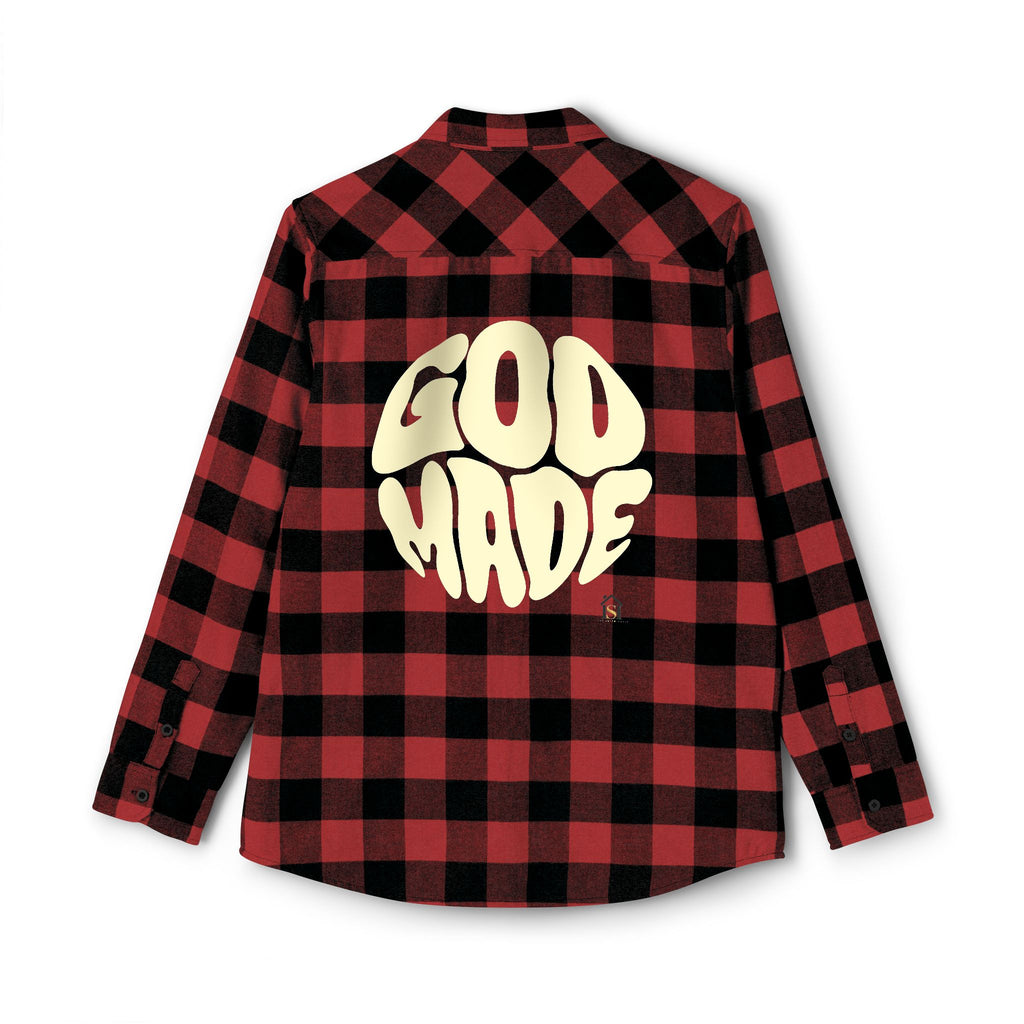 God Made Flannel Shirt — Buffalo Plaid Christian Graphic Shirt