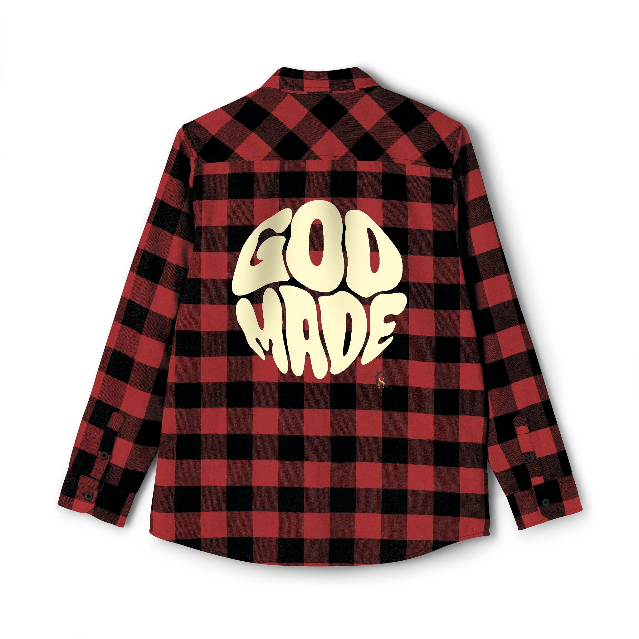 God Made Flannel Shirt — Buffalo Plaid Christian Graphic Shirt