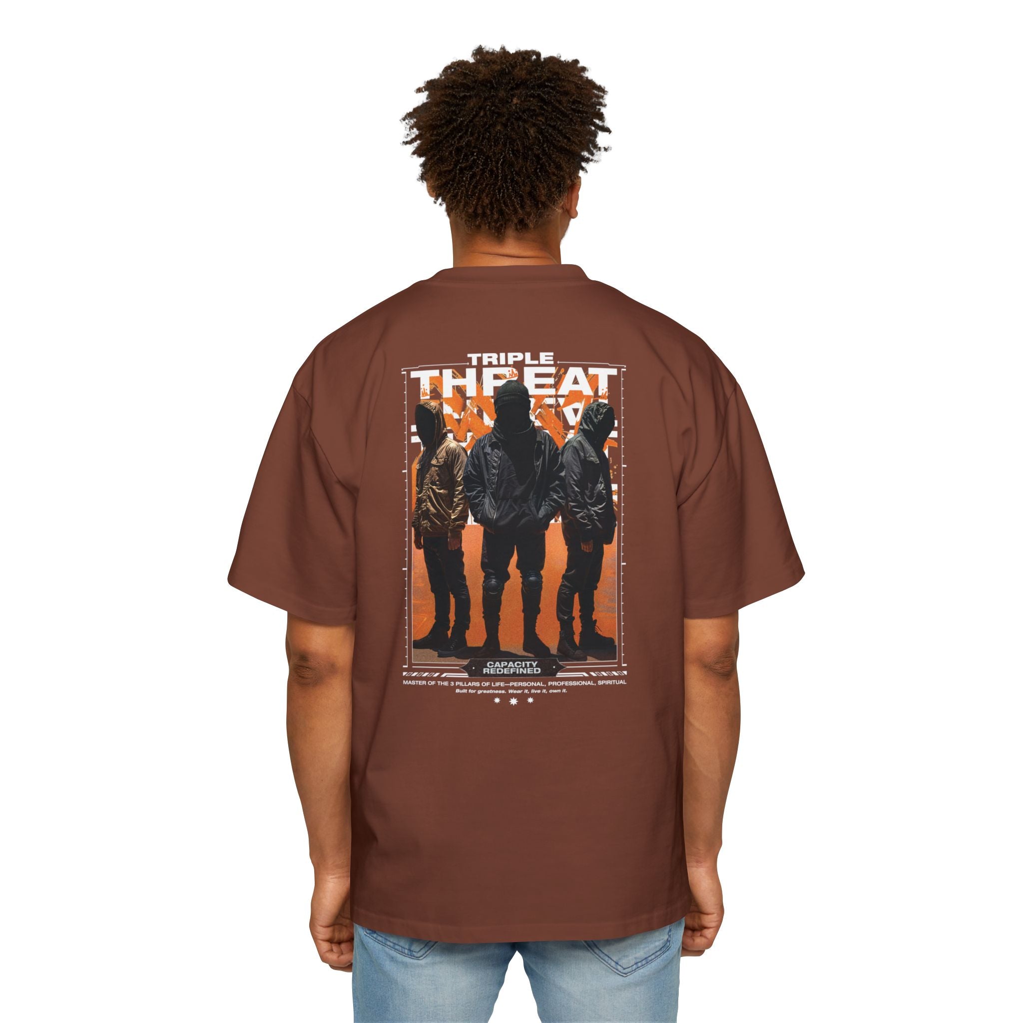 Graphic Tee — “Purpose” Front & Triple Threat Movie Poster Back