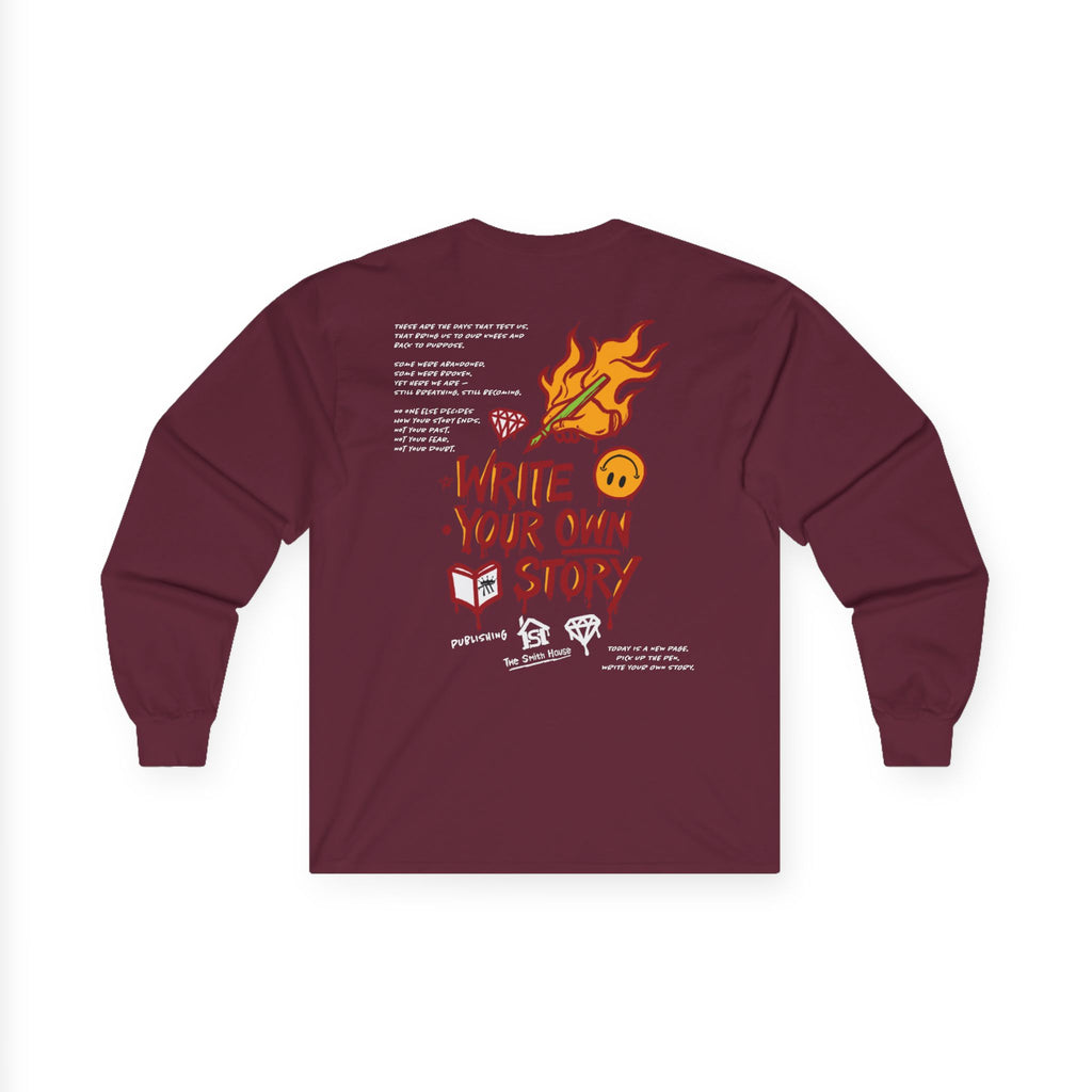 Write Your Own Story Long Sleeve Tee — Inspirational Graphic Cotton Shirt