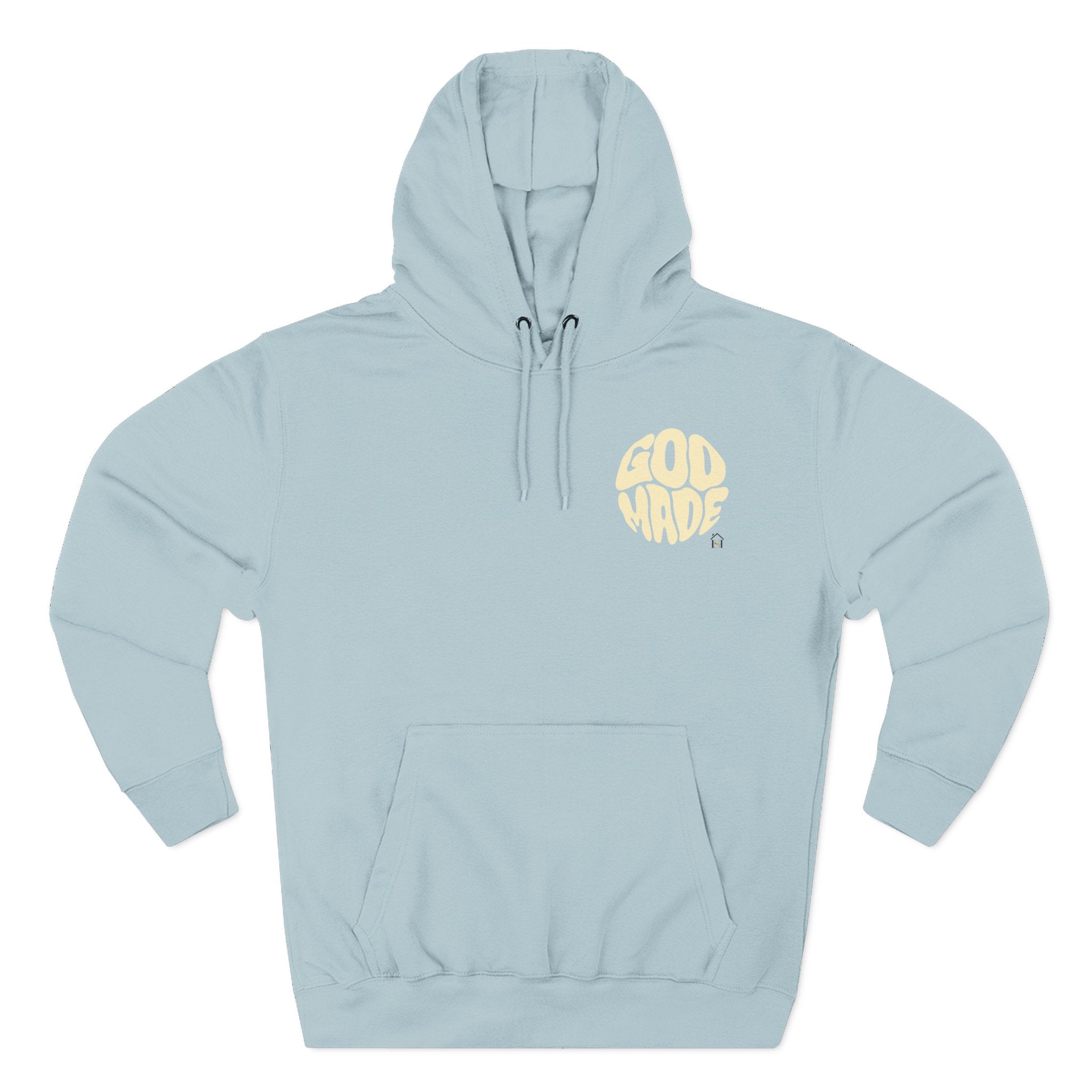 God Made Hoodie — Red Retro Bubble Logo Fleece Pullover
