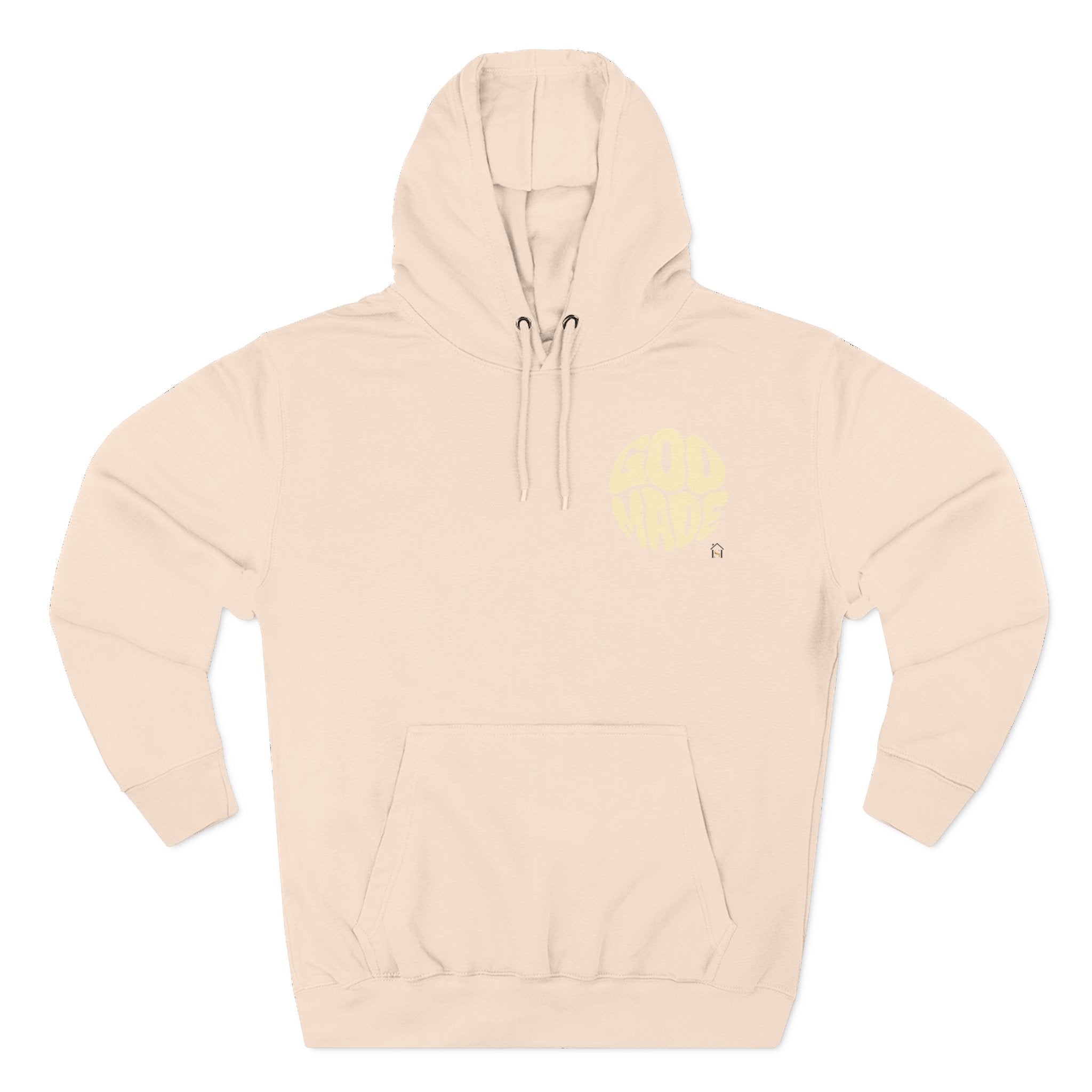 God Made Hoodie — Red Retro Bubble Logo Fleece Pullover