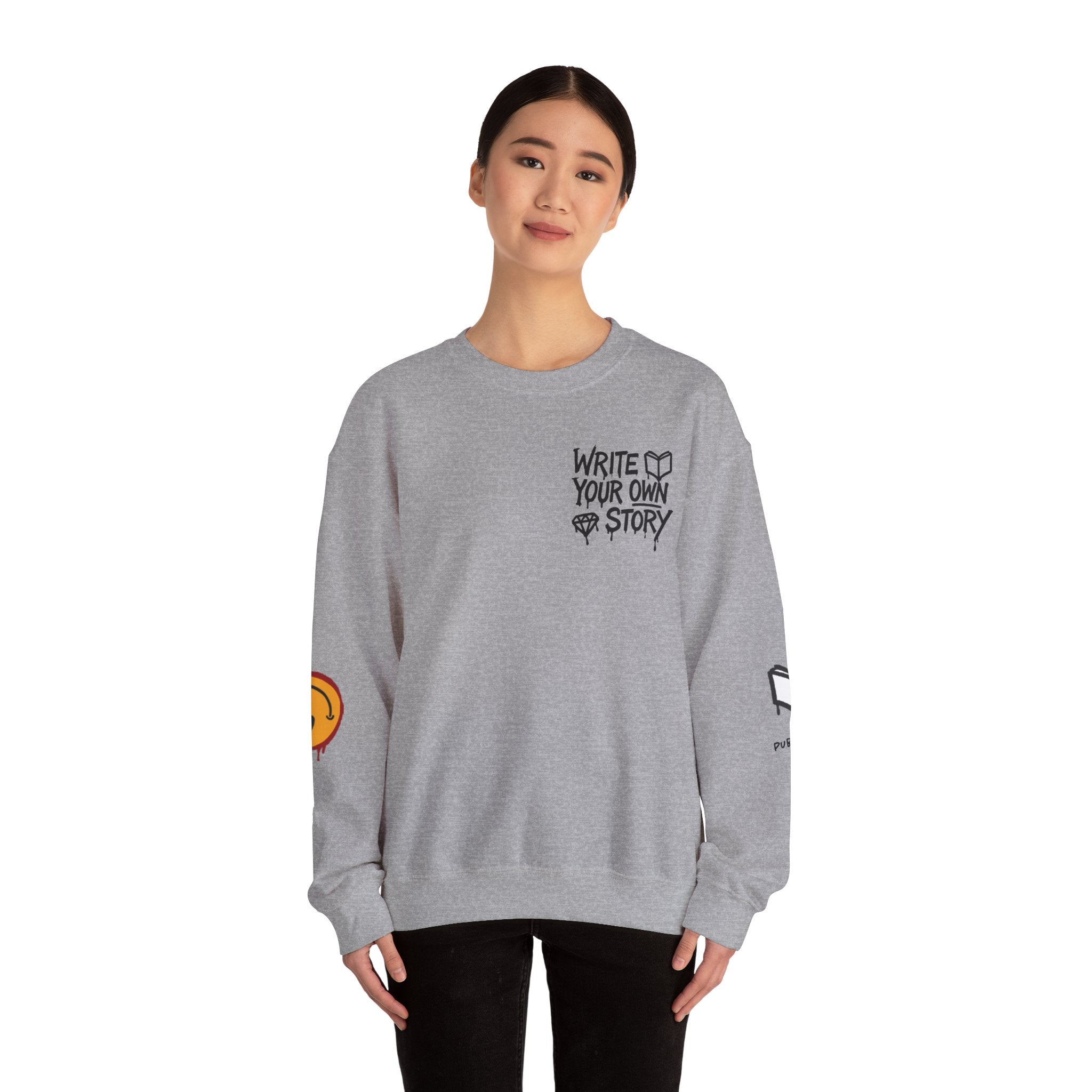 Write Your Own Story Crewneck Sweatshirt — Inspirational Graphic Pullover