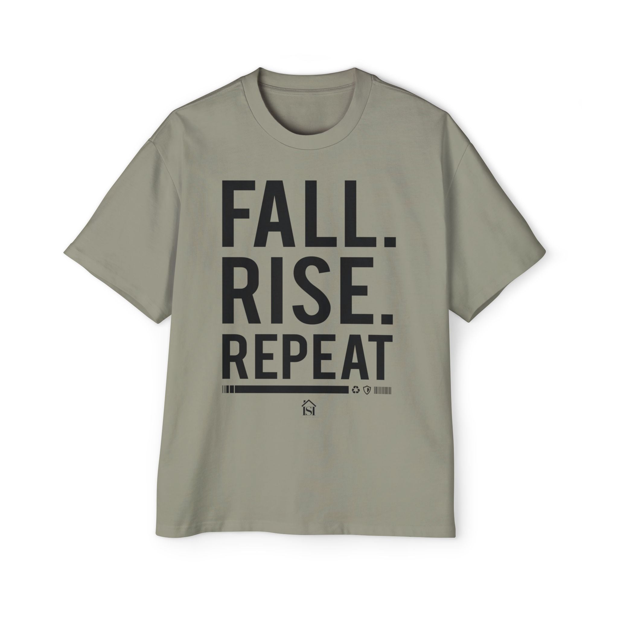 Men's Motivational Oversized Tee - Fall. Rise. Repeat. | Casual Streetwear, Gift for Him, Inspirational Shirt, Relaxed Fit Tee, [...]