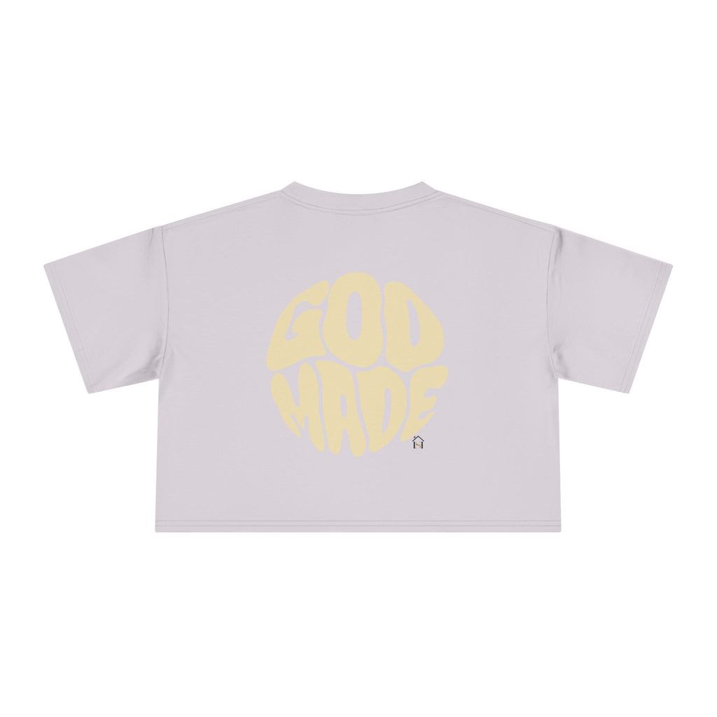 Women's Crop Tee with Bold 'GOD MADE' Design, Stylish Summer Top, Gift for Fashion Lovers, Casual Daily Wear, Unique Trendy Apparel