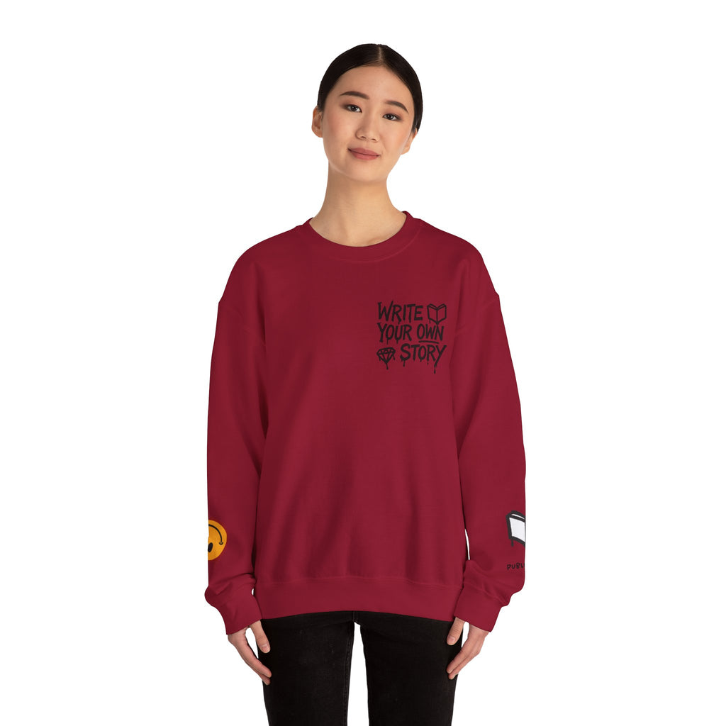 Write Your Own Story Crewneck Sweatshirt — Inspirational Graphic Pullover